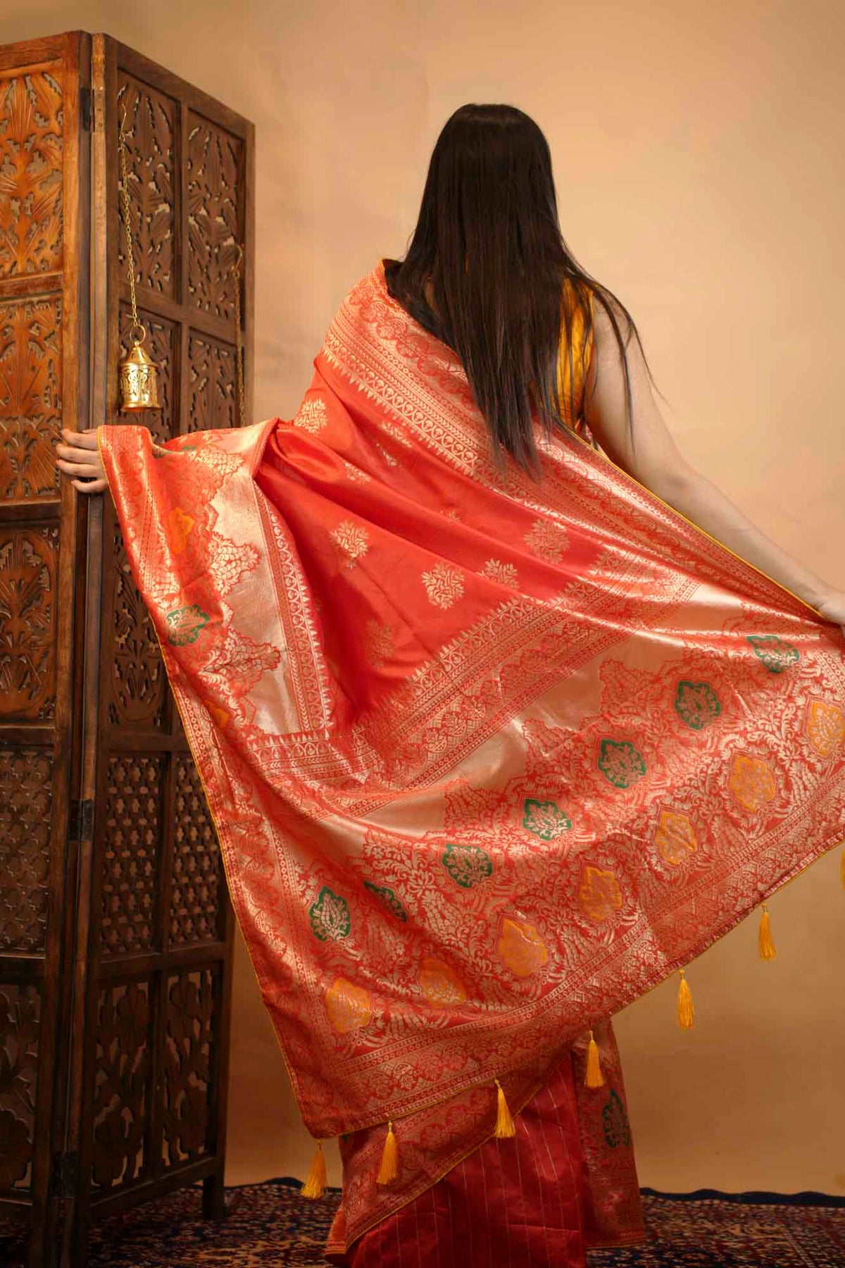 Banarasi Silk Inspired Zari Woven Ready To Wear Saree