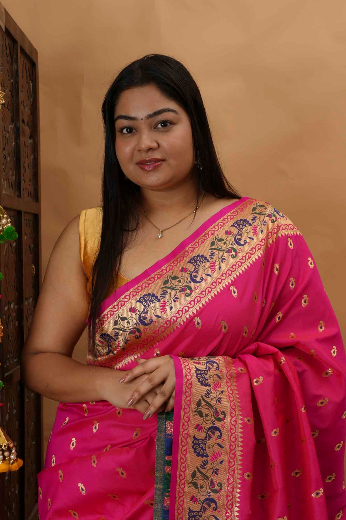 Kanjivaram Inspired Soft Silk Paithani Woven Palla Wrap In One Minute saree