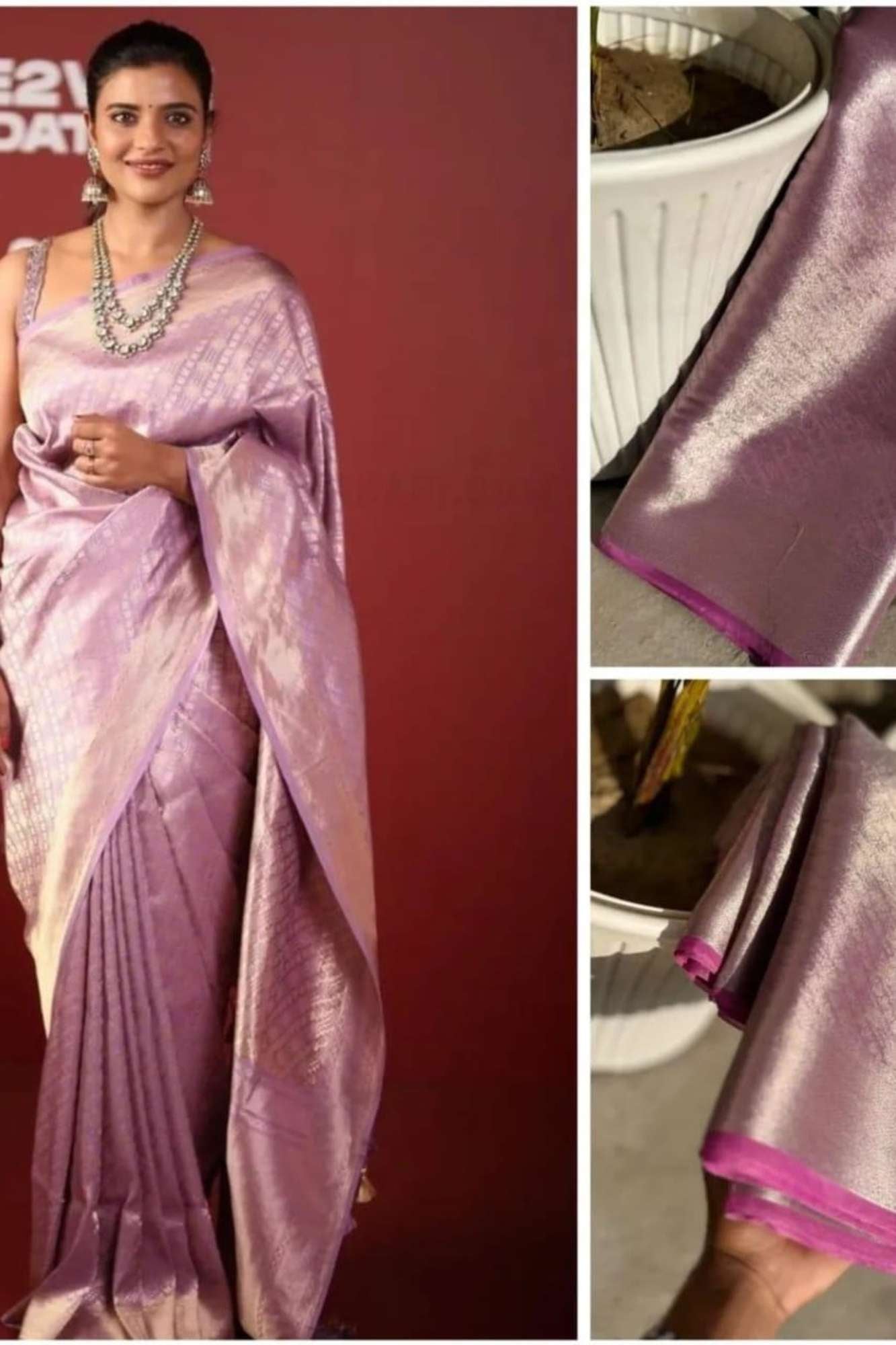 Banarasi soft tissue silk saree with a woven design & vibrant motifs inspired by traditional art and mythology Wrap in 1 Minute Saree