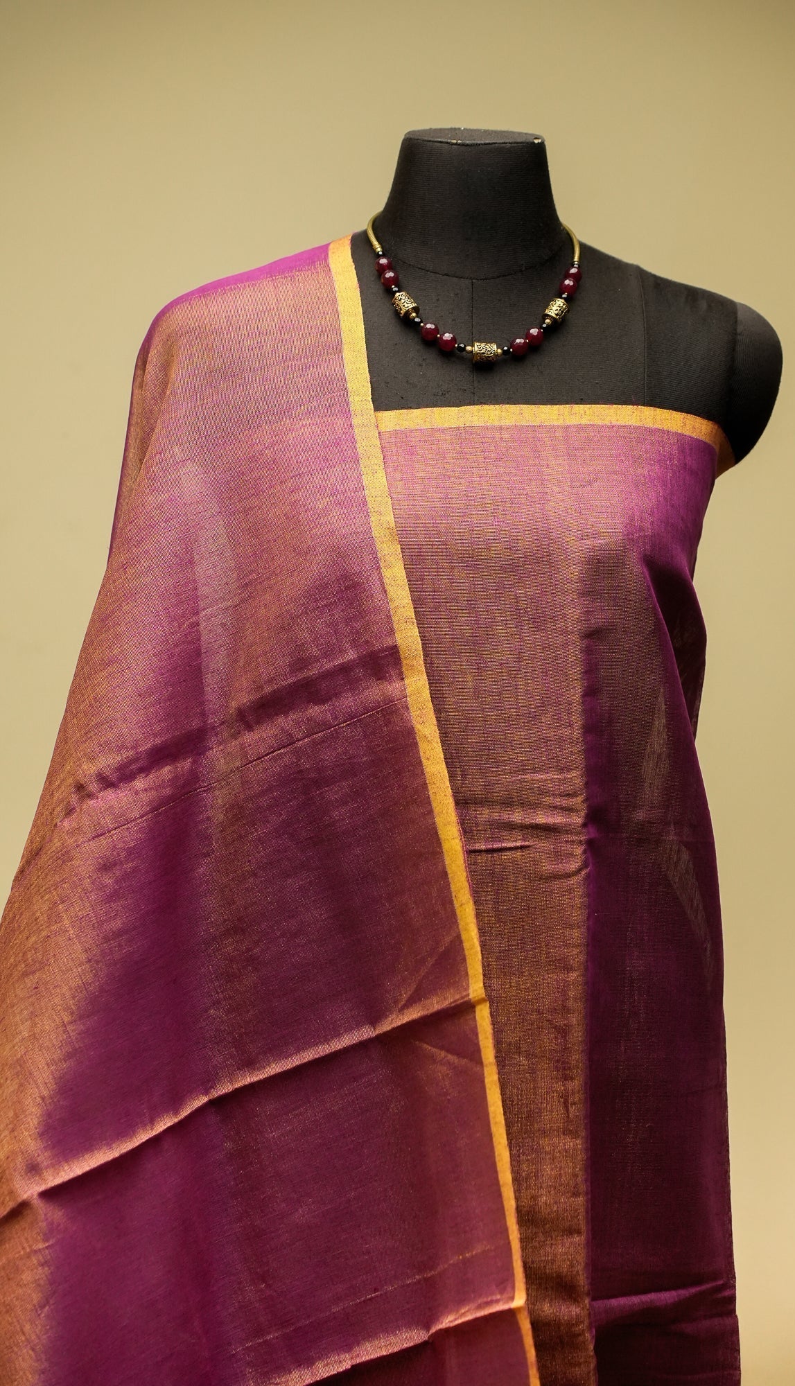 Mauve Tissue By Cotton Saree Mihira | SHOBITAM