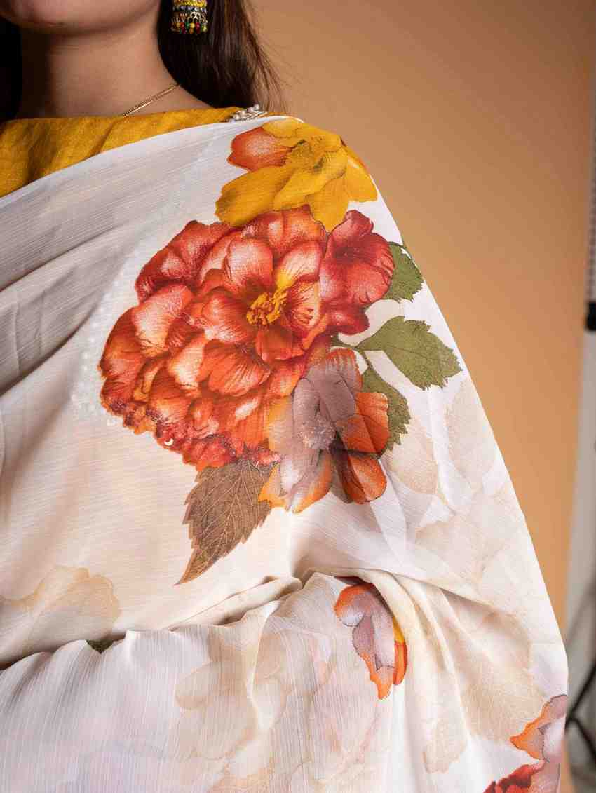 Floral Grace in Elegance Ready To Wear Saree