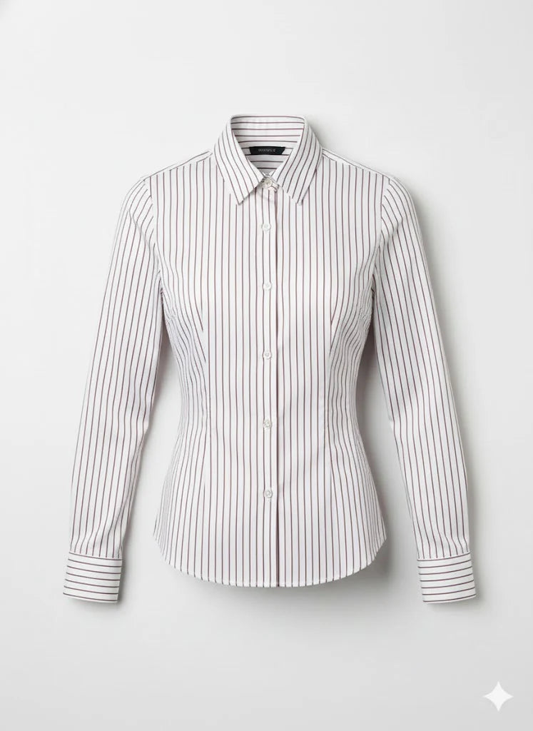 Formal Stripes Fitted Shirt with full sleeves