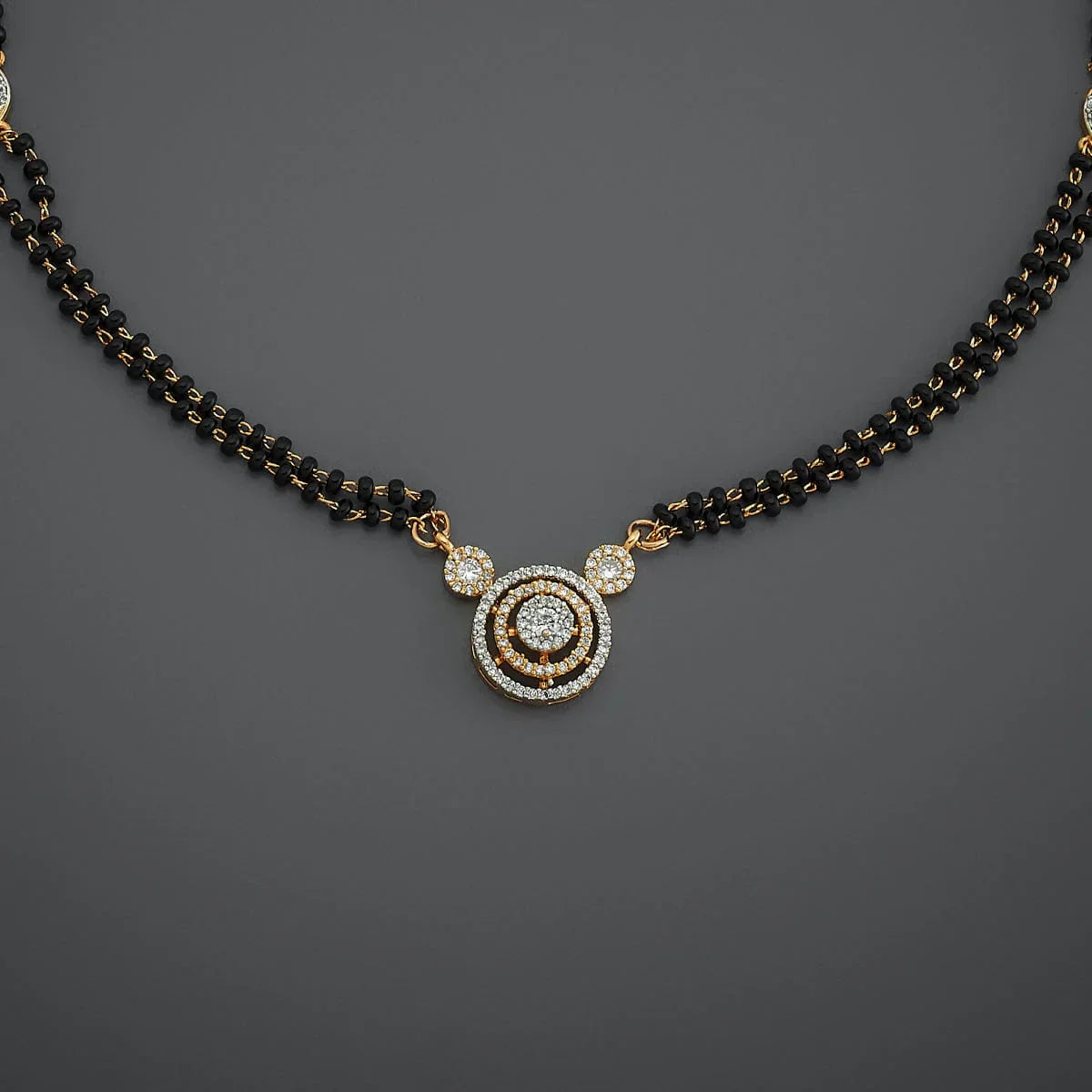 Stylish Double-Strand Mangalsutra with CZ Stone Details