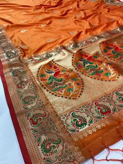Wedding wear Paithani Border Prestitched Wrap in 1 Minute Saree with ornate pallu - Isadora Life Online Shopping Store