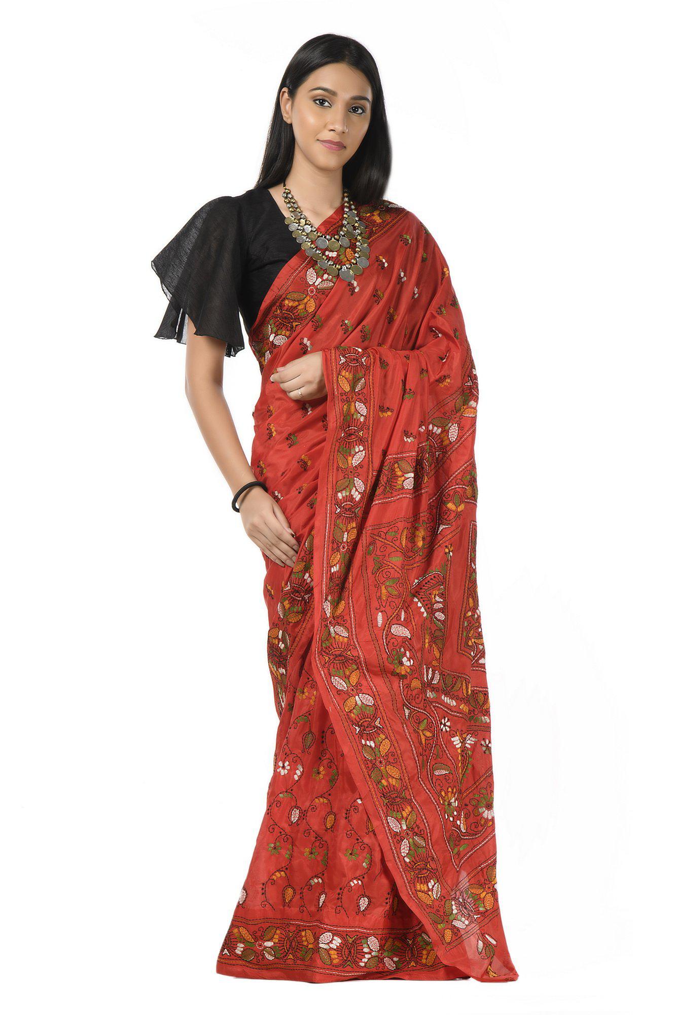 Bell Sleeves Black Raw Silk Blouse-Isadora Life