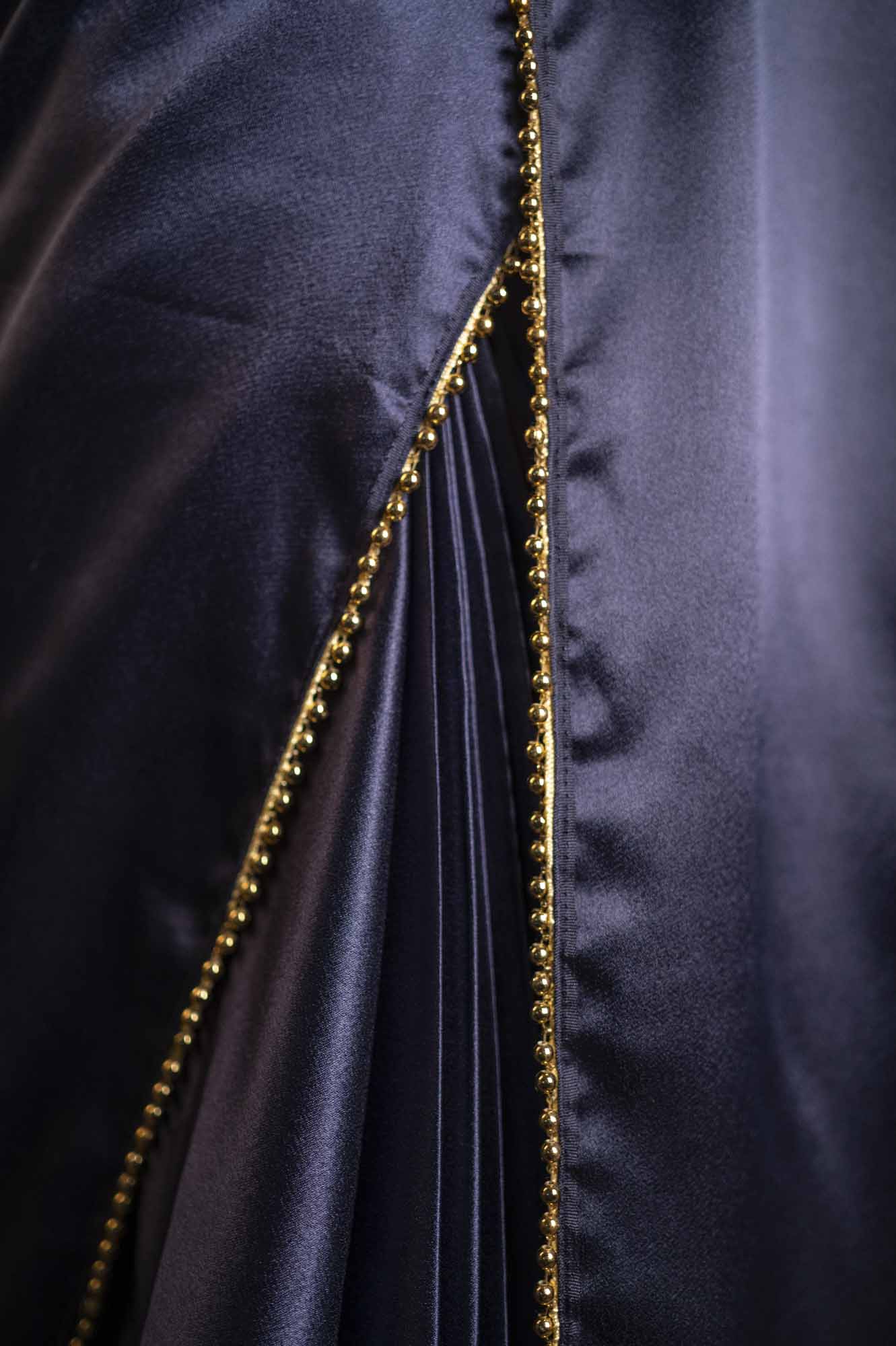 Satin with moti lace border wrap in 1 minute saree - Isadora Life Online Shopping Store