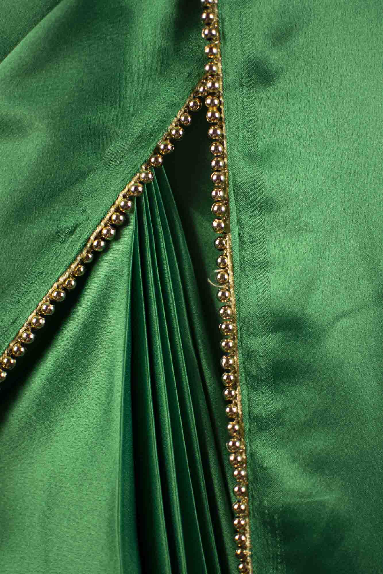 Satin with moti lace border wrap in 1 minute saree - Isadora Life Online Shopping Store