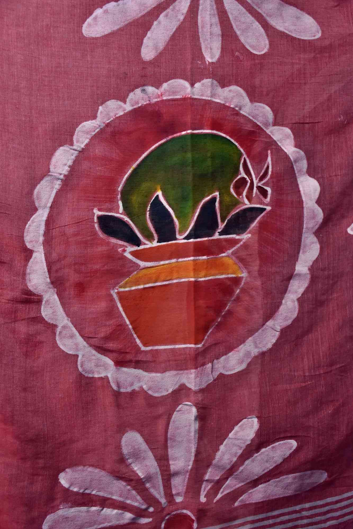 Bengal handloom cotton handpainted wrap in 1 minute saree - Isadora Life Online Shopping Store