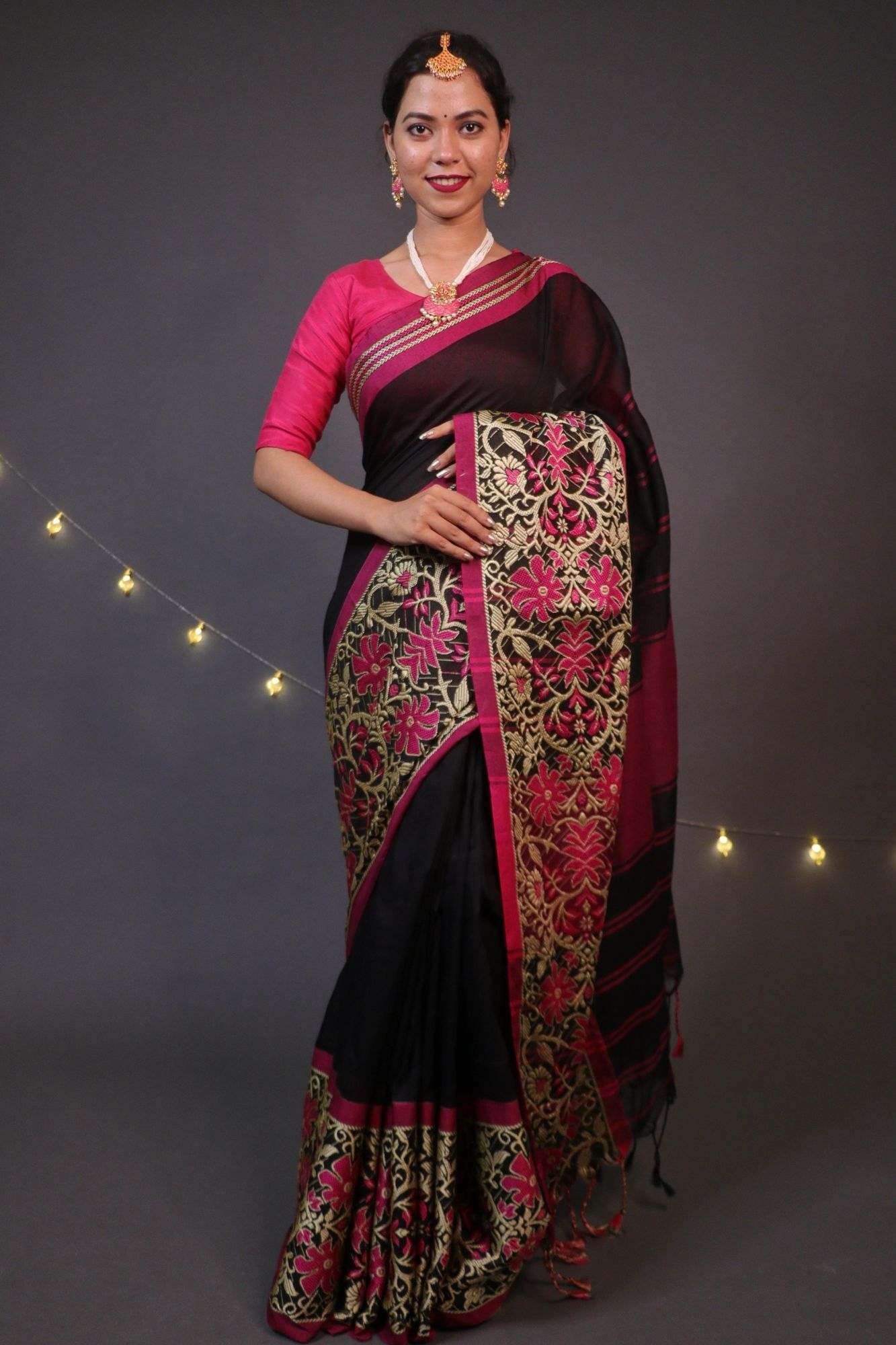 Begampuri woven wrap in 1 minute saree with naksha weaving - Isadora Life Online Shopping Store