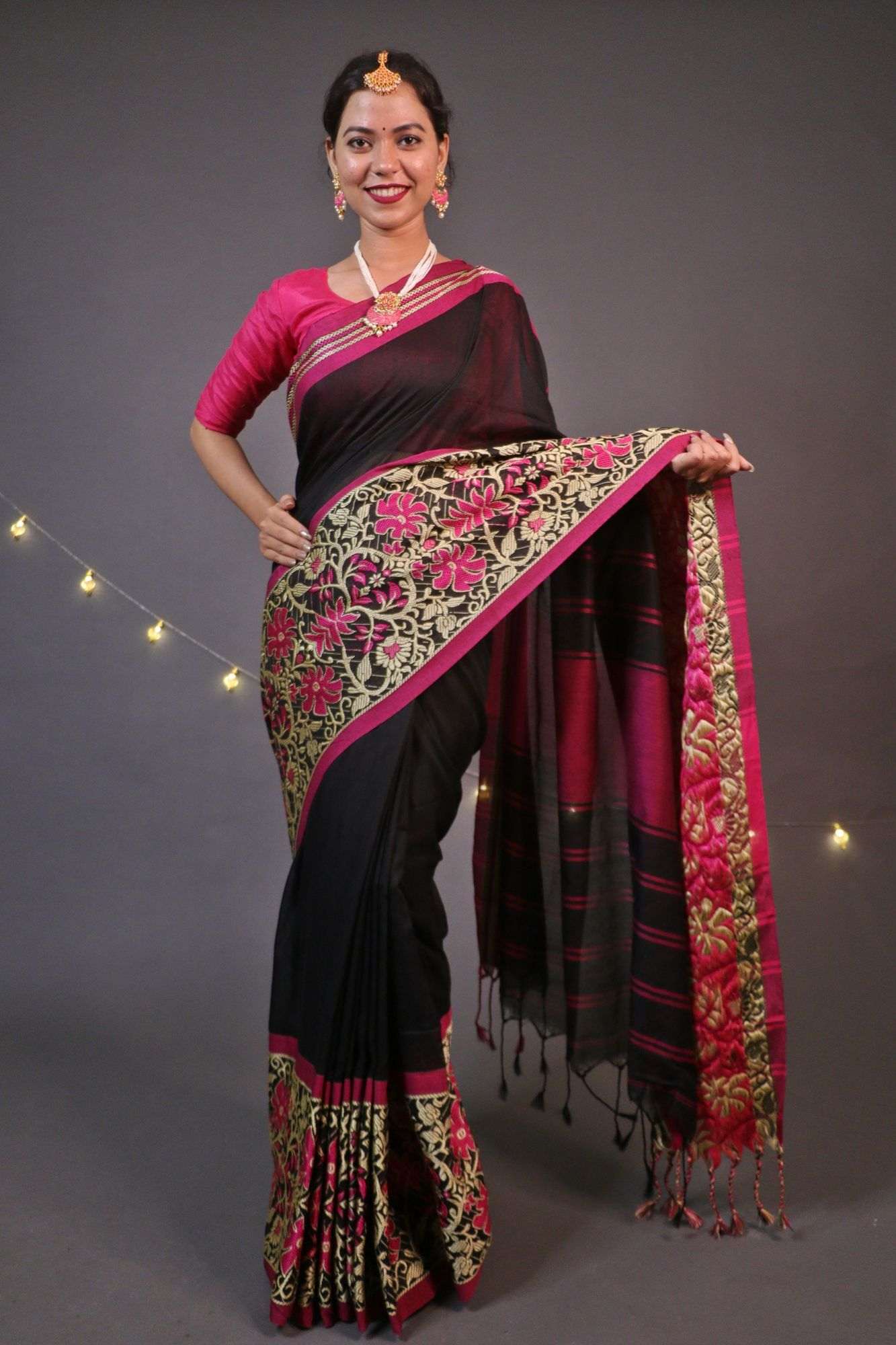 Begampuri woven wrap in 1 minute saree with naksha weaving - Isadora Life Online Shopping Store