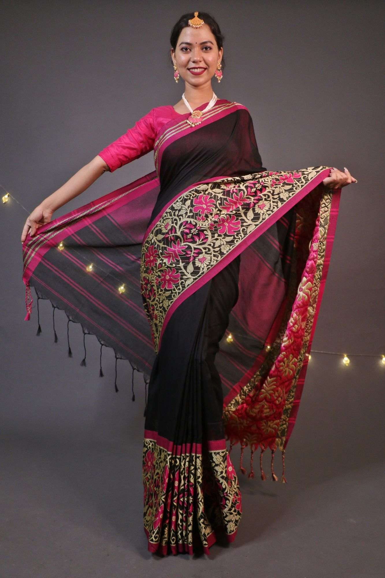 Begampuri woven wrap in 1 minute saree with naksha weaving - Isadora Life Online Shopping Store