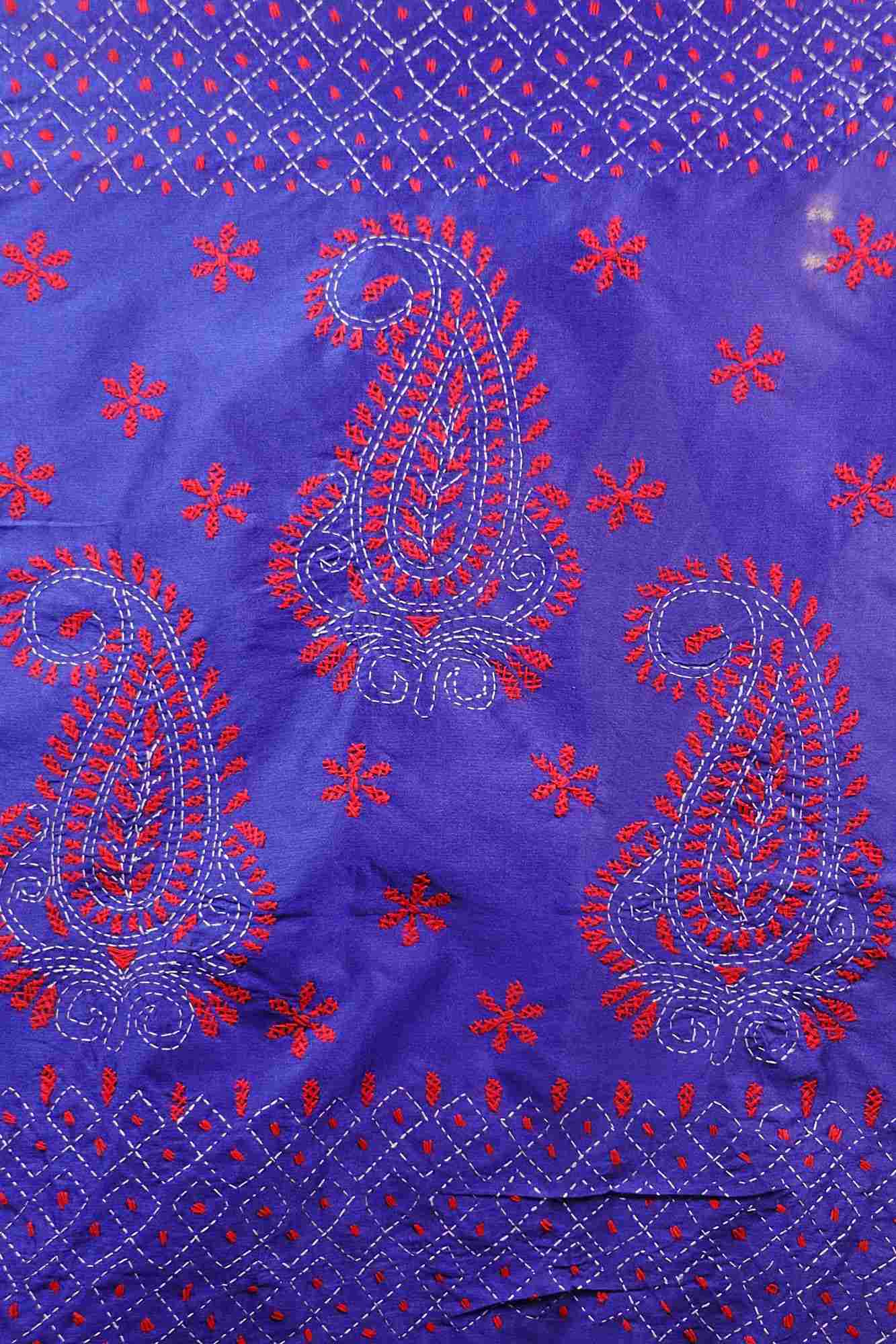 Beautiful traditional kantha work all over wrap in 1 minute saree - Isadora Life Online Shopping Store