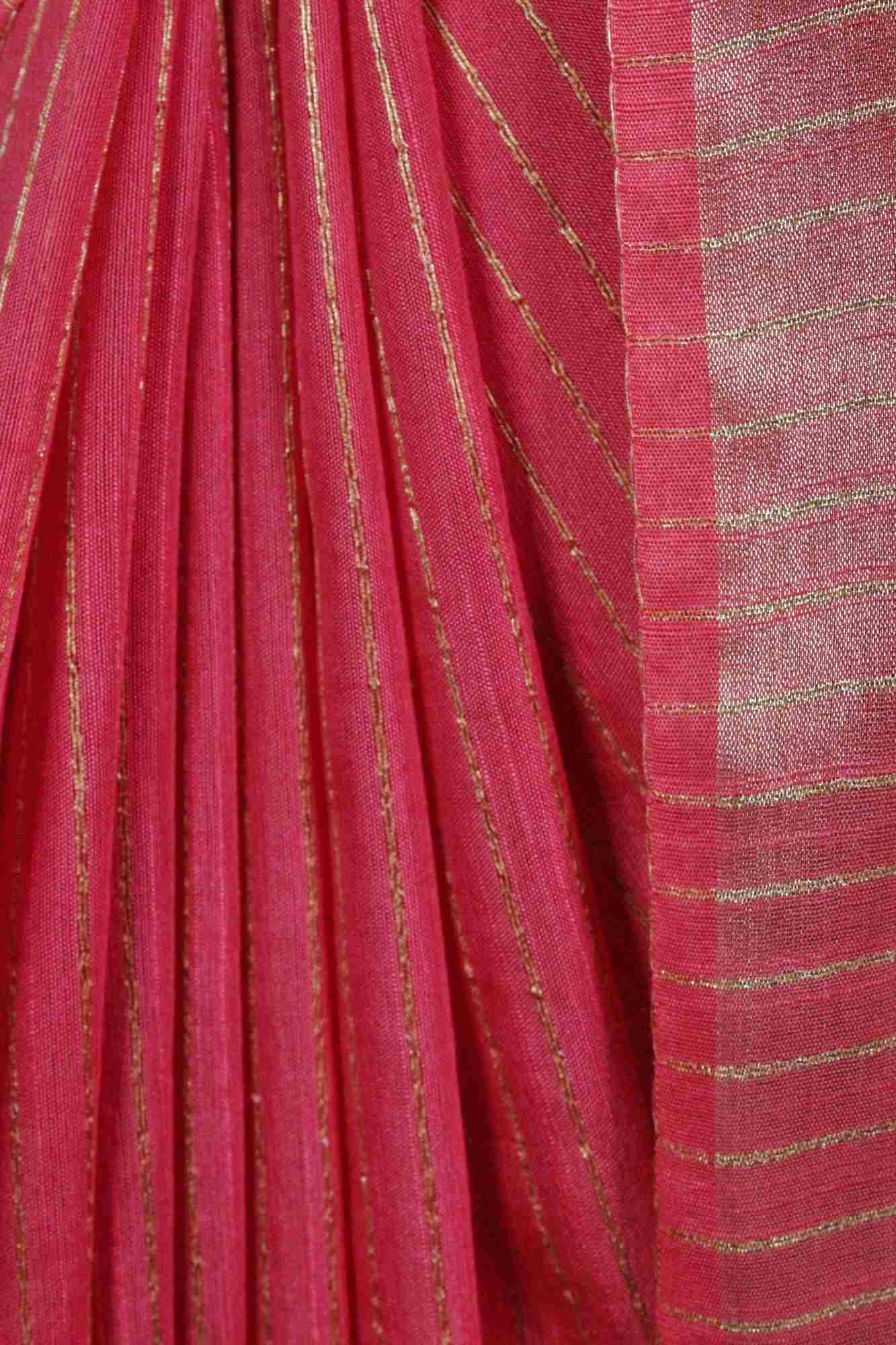 Red Premium Soft Bhagalpuri Cotton Silk with woven zari & sequin work all over Wrap in 1 minute saree - Isadora Life Online Shopping Store