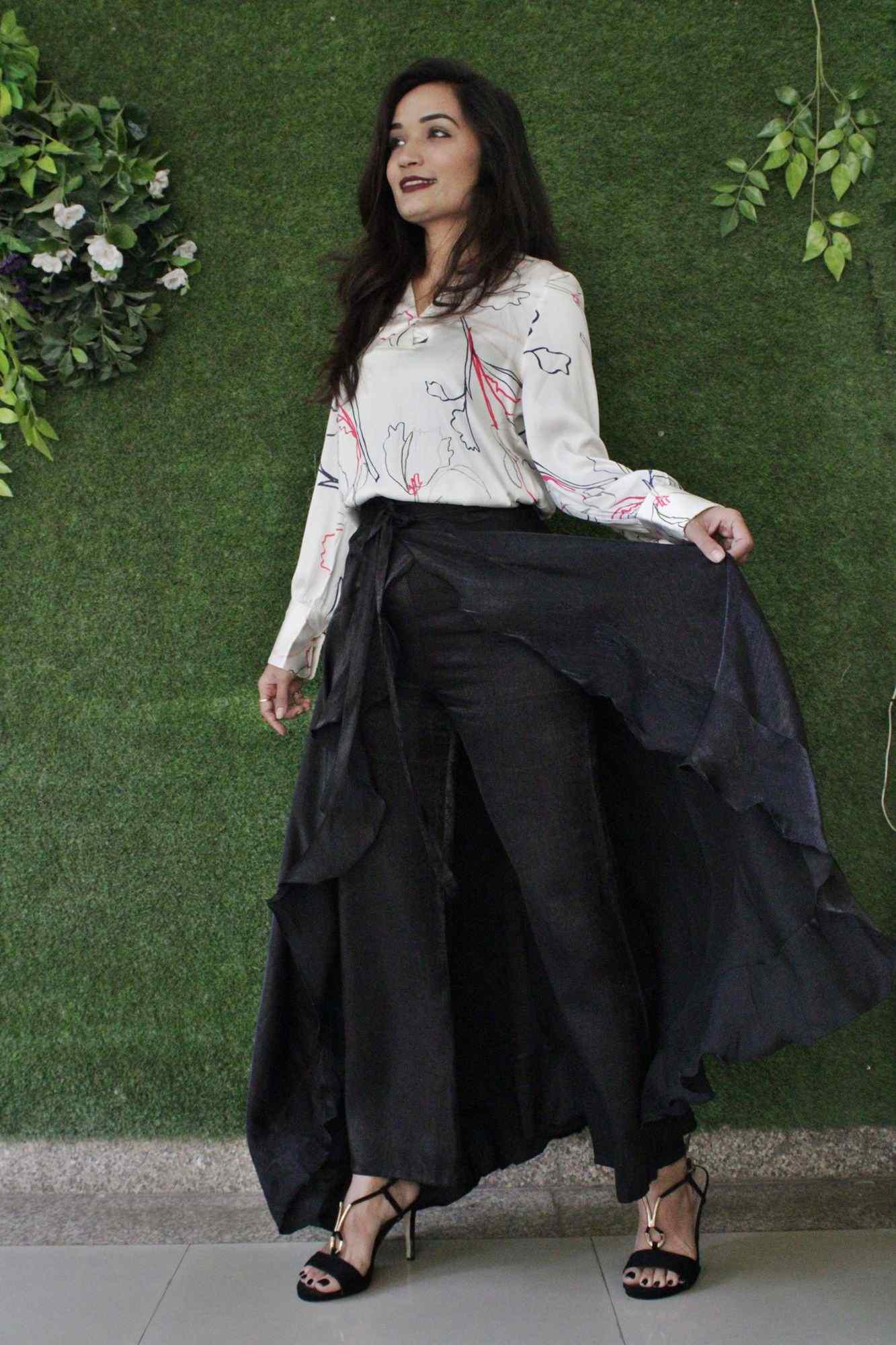 Classy & comfy black apple silk pant skirt - Isadora Life Online Shopping Store