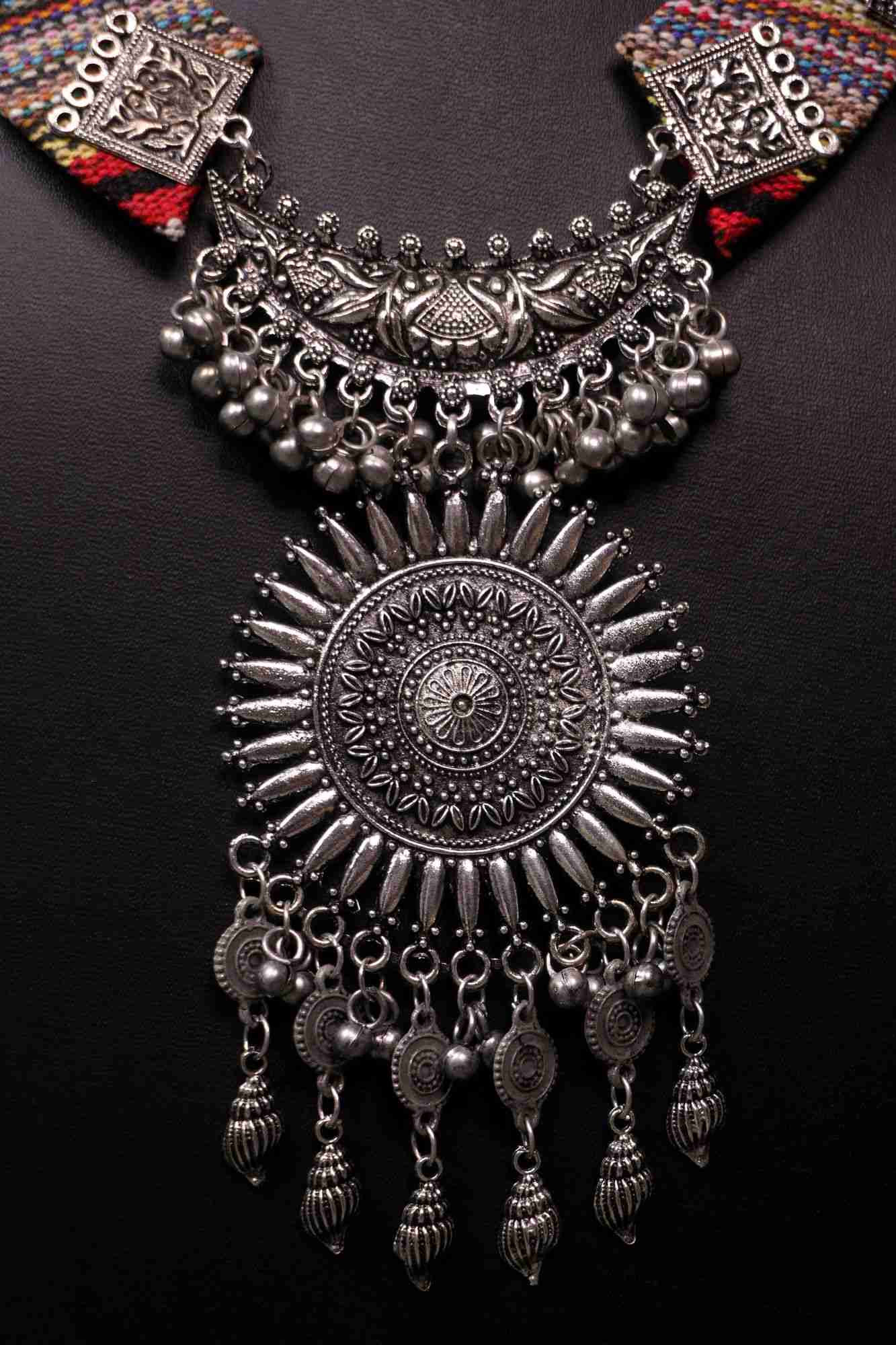 SILVER-TONED RED BRASS SILVER PLATED HANDCRAFT NECKLACE - Isadora Life Online Shopping Store