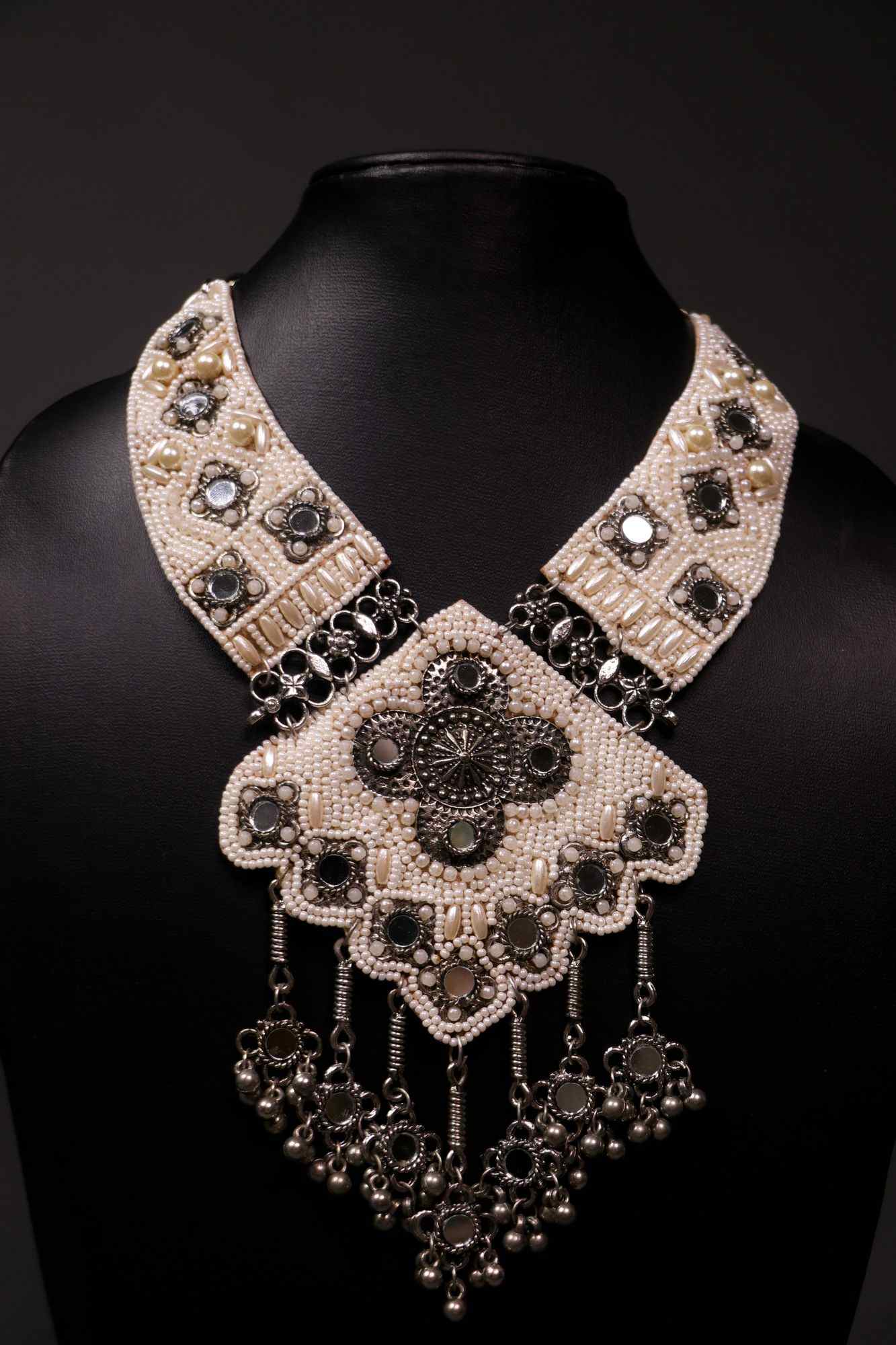 Royal white boho sleek with white moti neckpiece - Isadora Life Online Shopping Store