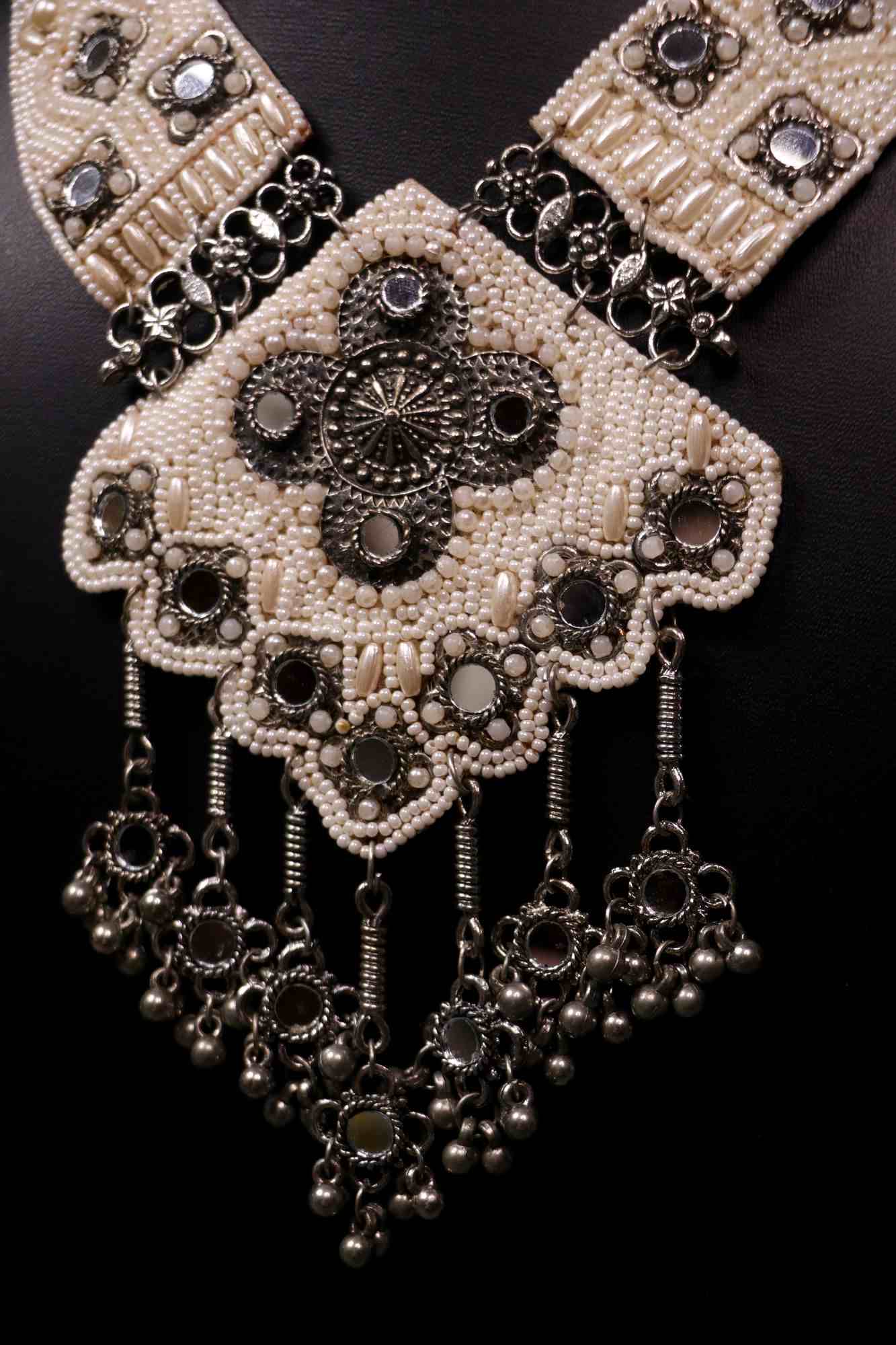 Royal white boho sleek with white moti neckpiece - Isadora Life Online Shopping Store