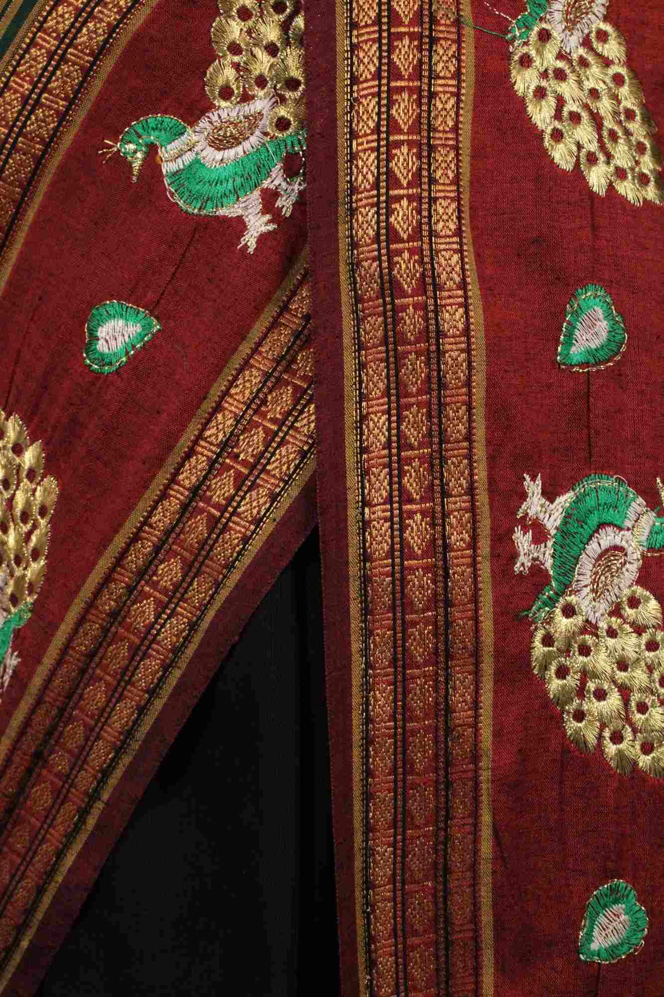 South Embroidered Wrap in 1 minute Saree with Zari Border - Isadora Life Online Shopping Store