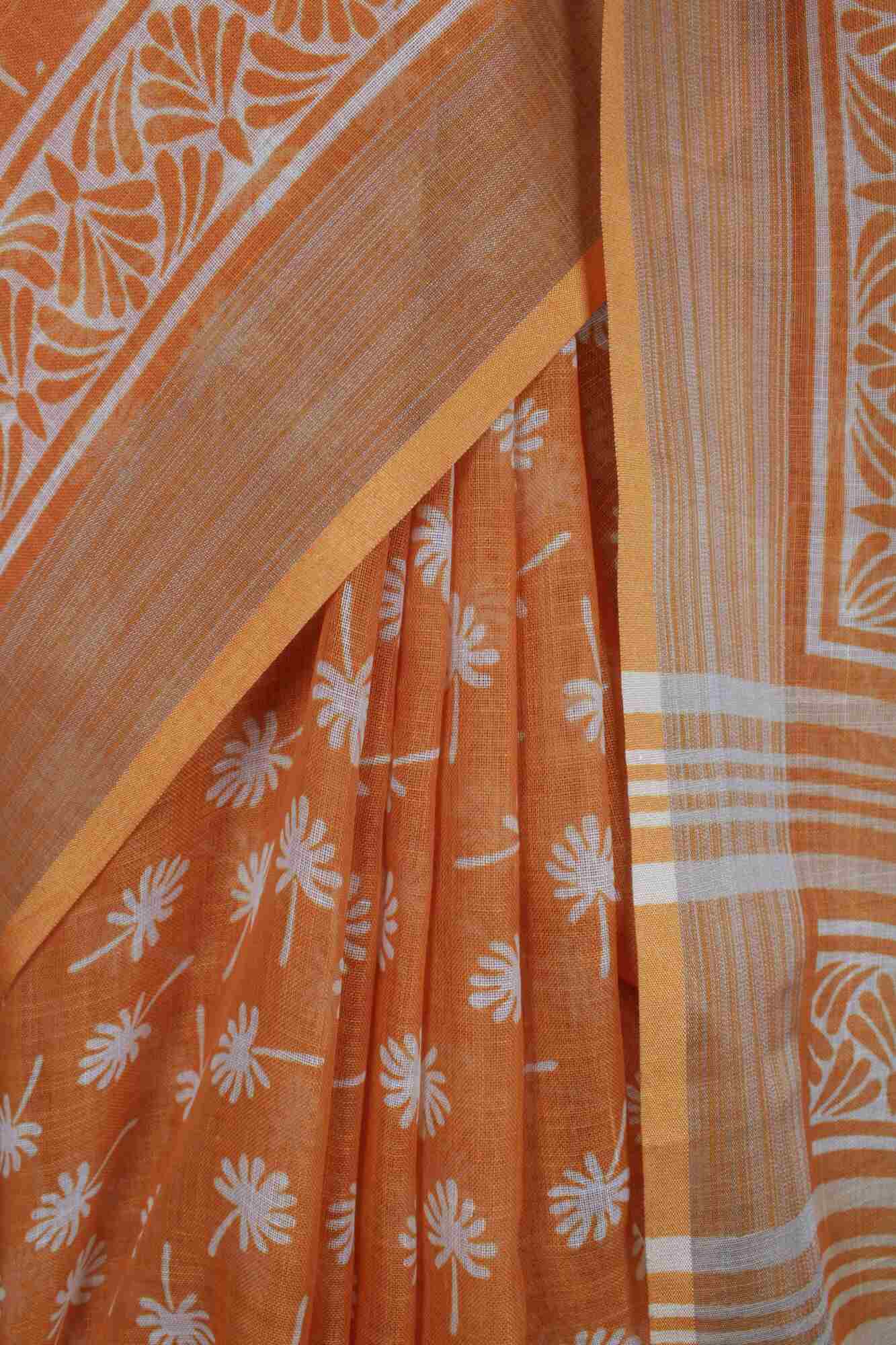 Charming Linen Digital Printed With Silver Weaving Border Wrap in 1 Minute Saree With Readymade Blouse - Isadora Life Online Shopping Store