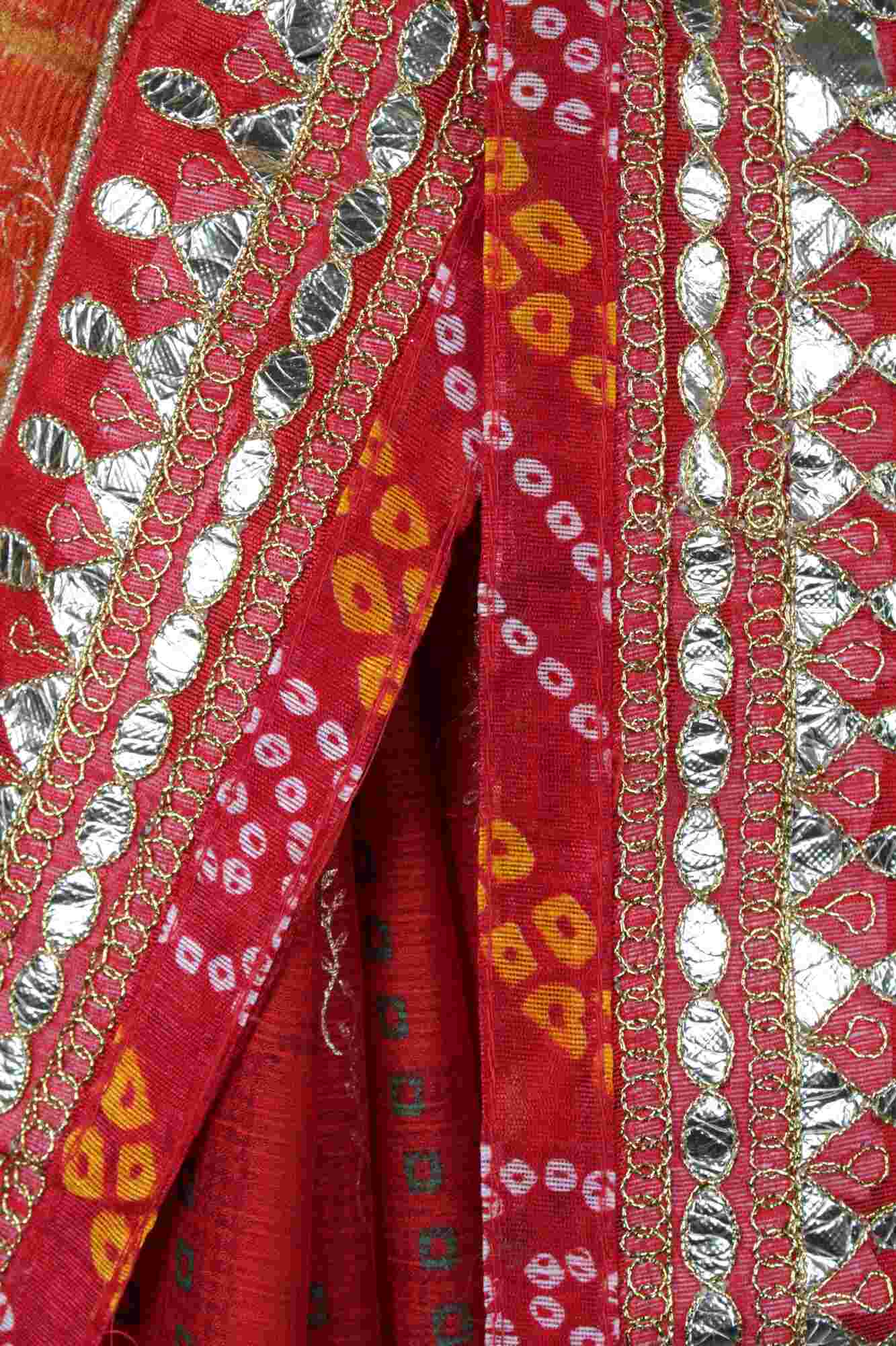 Prepossessing Bandhani With Gota Patti Border Wrap In One Minute Saree With Readymade Blouse - Isadora Life Online Shopping Store