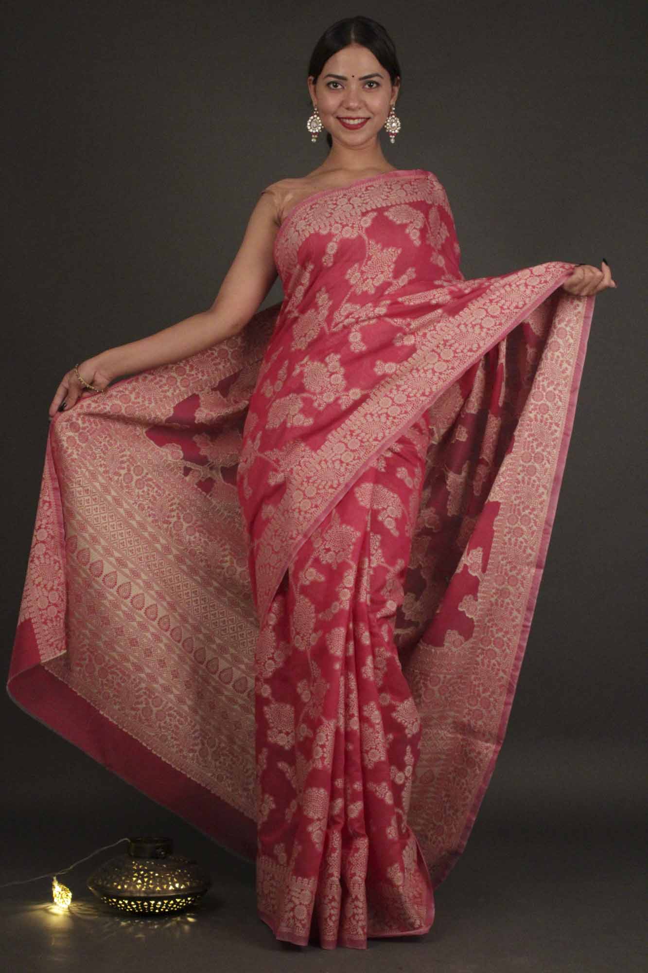 Lucknowi Chikankari Woven Cotton Wrap in 1 minute saree - Isadora Life Online Shopping Store
