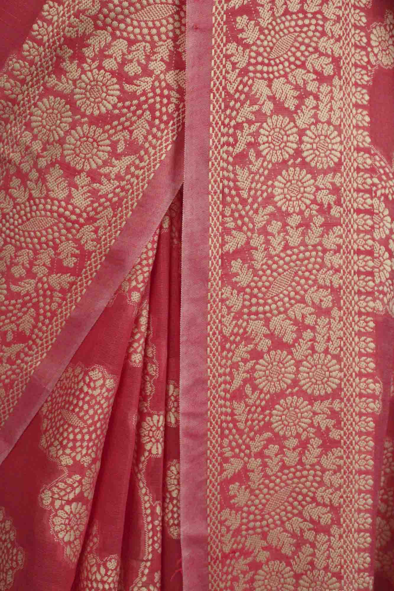 Lucknowi Chikankari Woven Cotton Wrap in 1 minute saree - Isadora Life Online Shopping Store