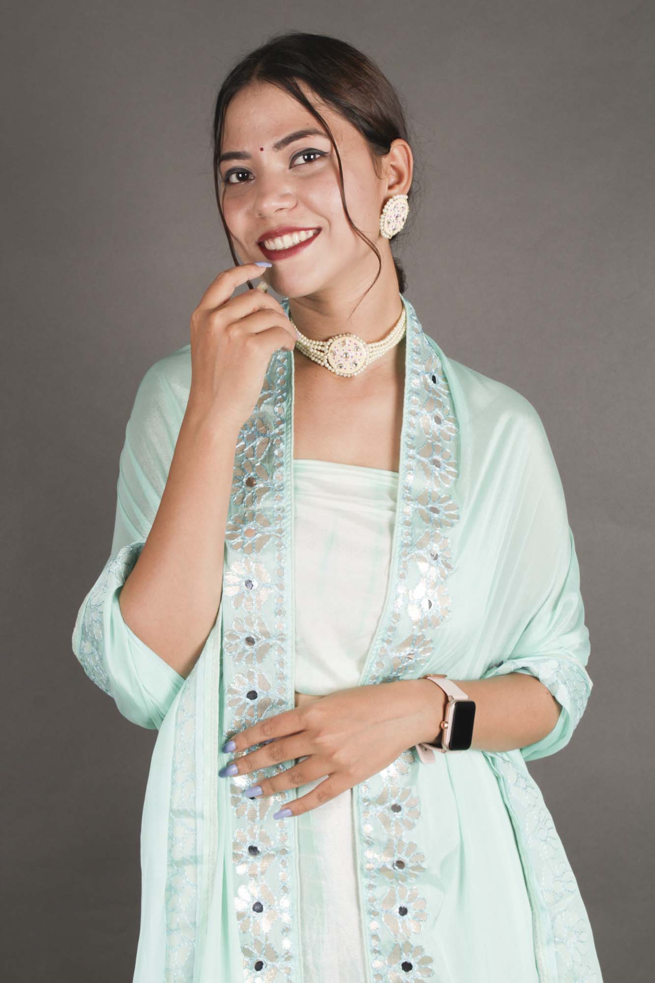 Light Blue Lehenga with Gota Patti Work - Isadora Life Online Shopping Store