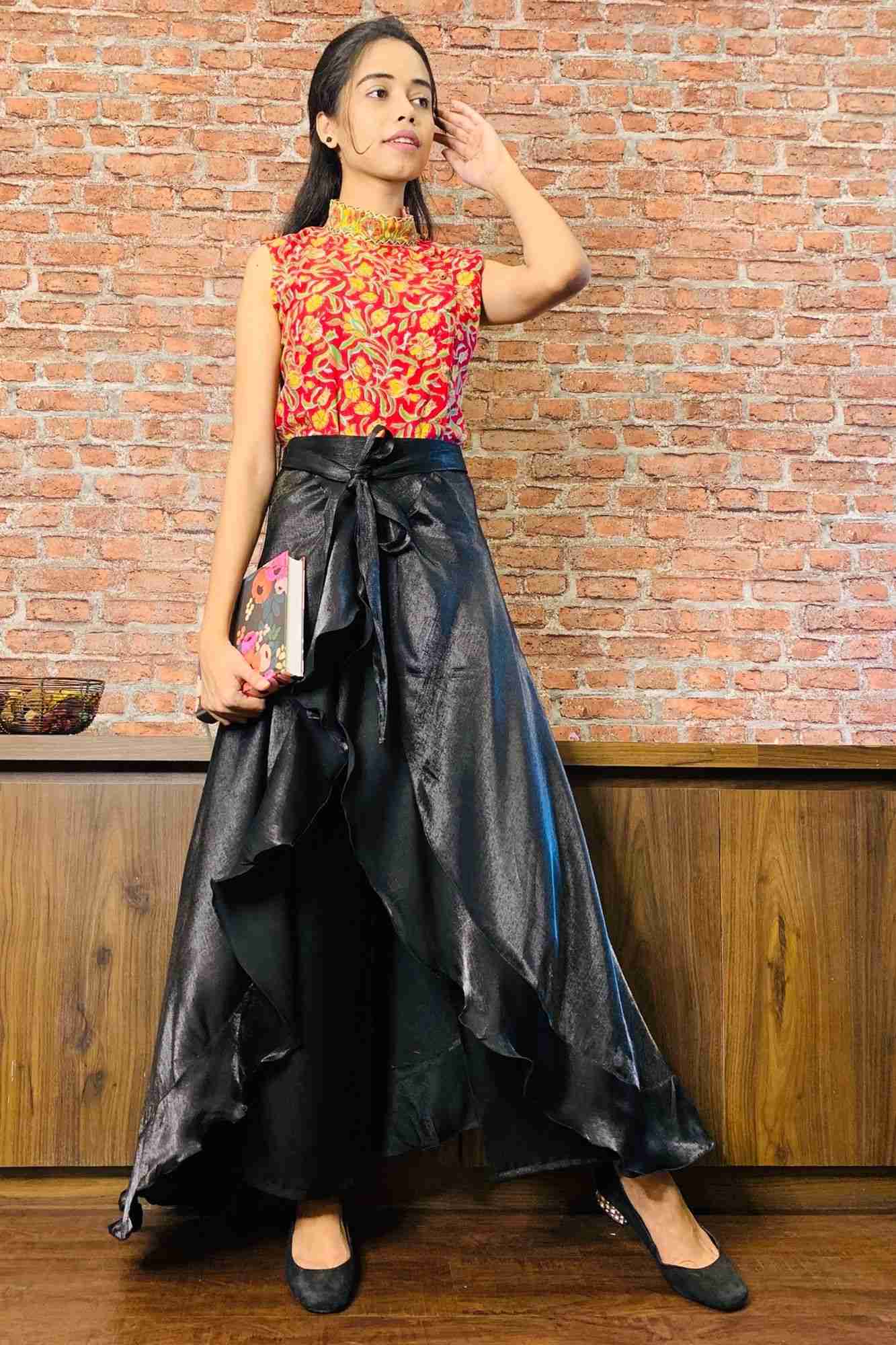 Classy & comfy black apple silk pant skirt - Isadora Life Online Shopping Store