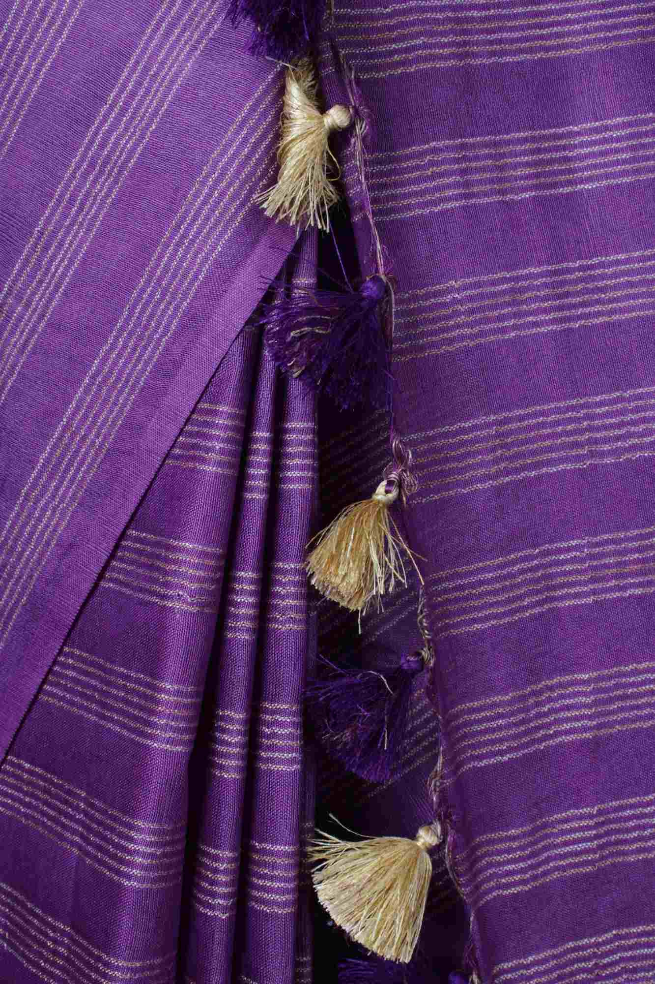 Purple royal Kota Viscose Shibori Style Formal look Wrap in 1 minute saree - Isadora Life Online Shopping Store