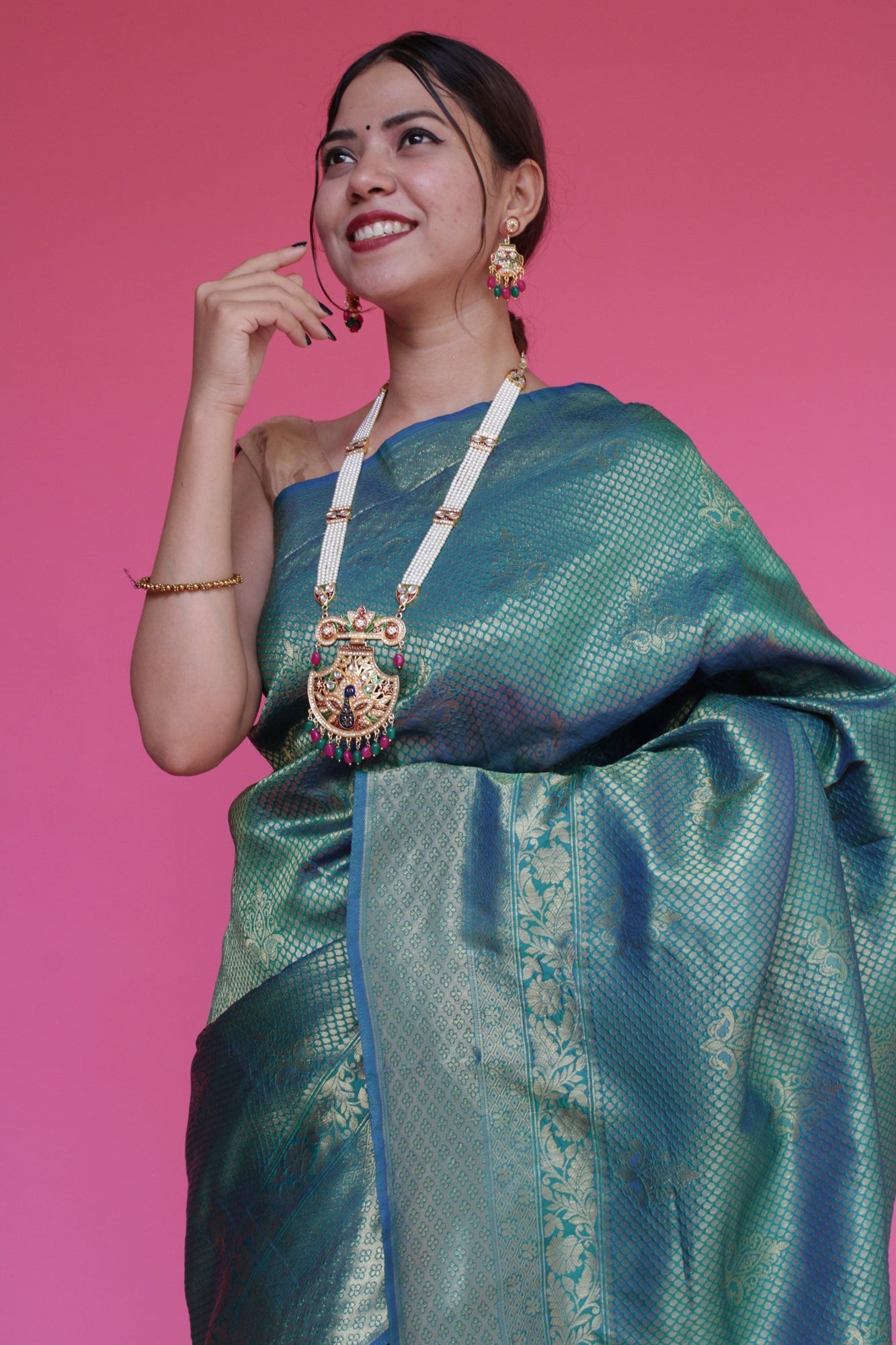 Ready to wear Dhoop Chaanv Zari Woven Banarasi Wrap in 1 minute saree - Isadora Life Online Shopping Store