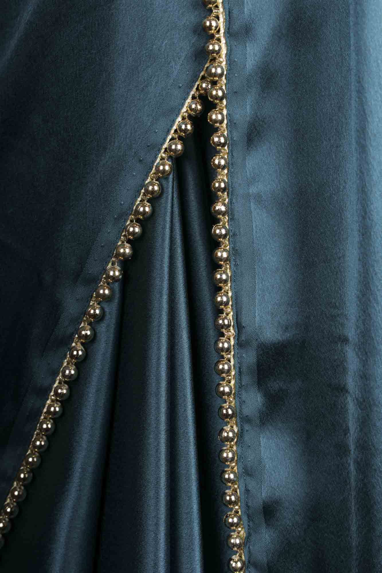 Turquoise Blue Satin Wrap in 1 Minute Saree - Isadora Life Online Shopping Store