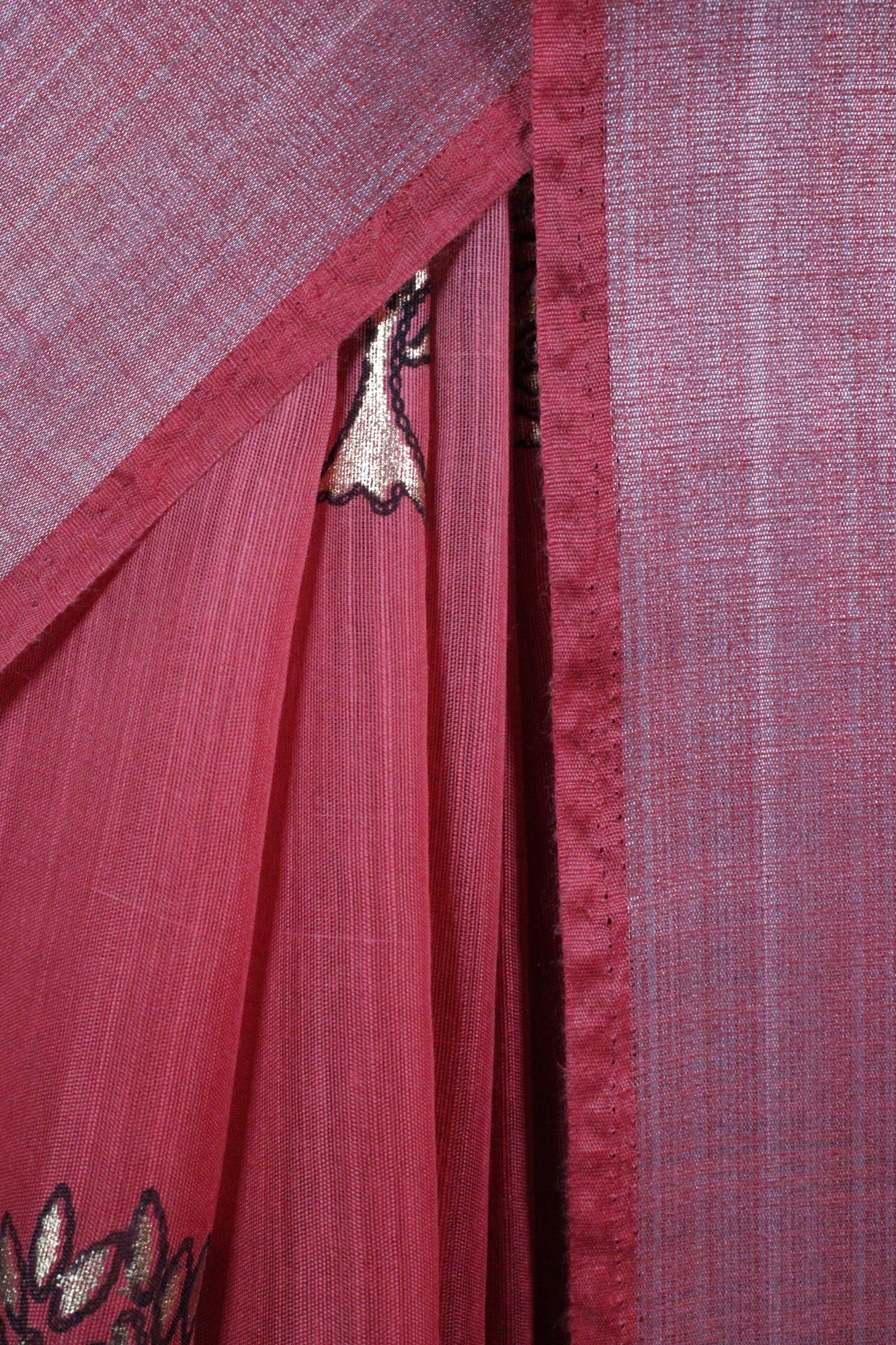 Cotton Mix 2-Tone Foil Printed Womens Wrap in 1 minute saree - Isadora Life Online Shopping Store