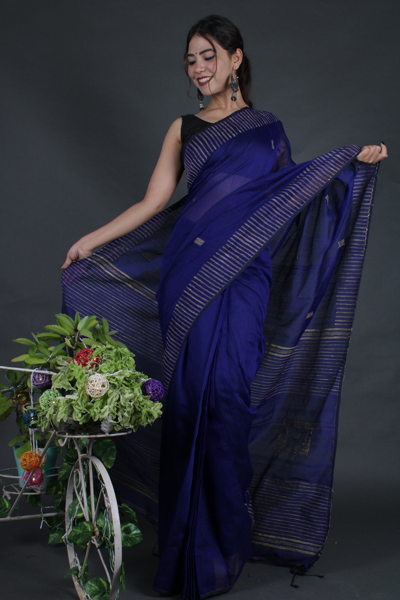 Blue ghicha work allure Wrap in 1 minute saree - Isadora Life Online Shopping Store
