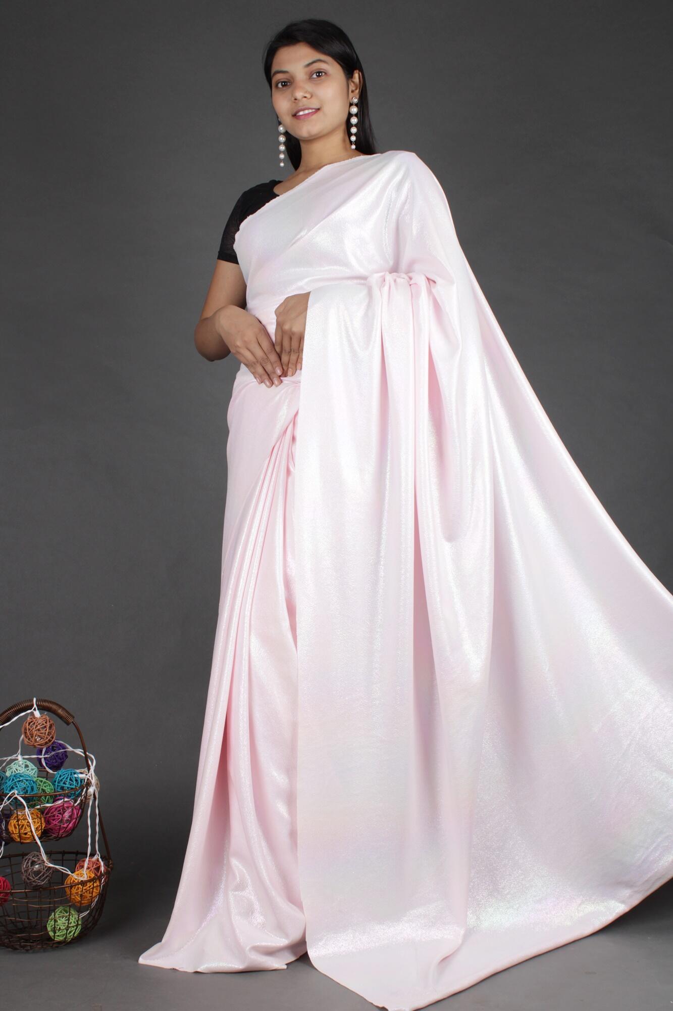 Shimmy Bold and Beautiful Elegant Pink Lycra Silk Party Wrap in 1 Minute Saree - Isadora Life Online Shopping Store