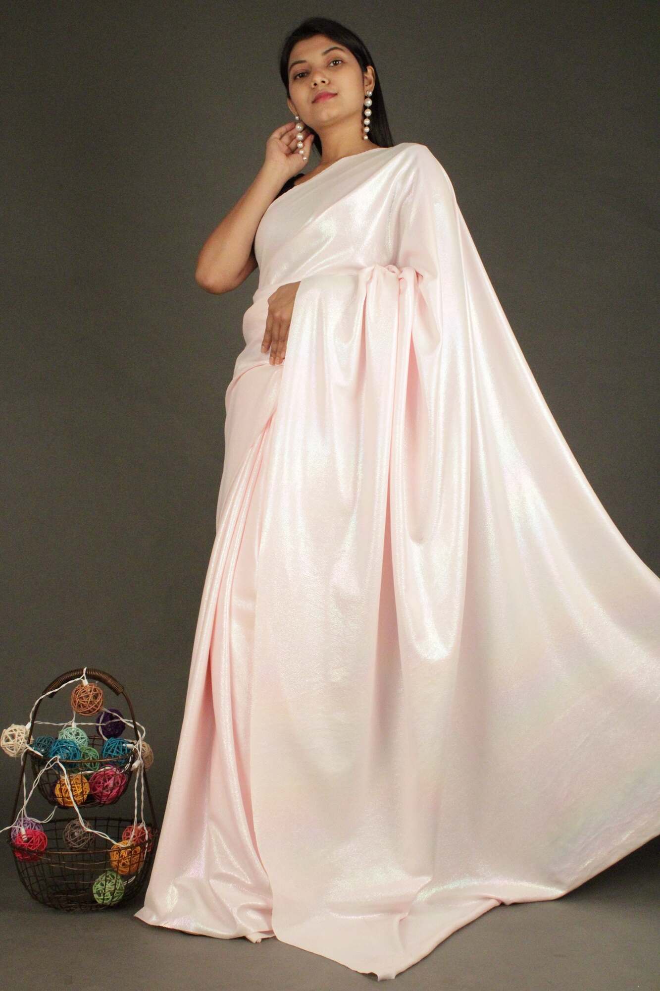 Shimmy Bold and Beautiful Elegant Pink Lycra Silk Party Wrap in 1 Minute Saree - Isadora Life Online Shopping Store