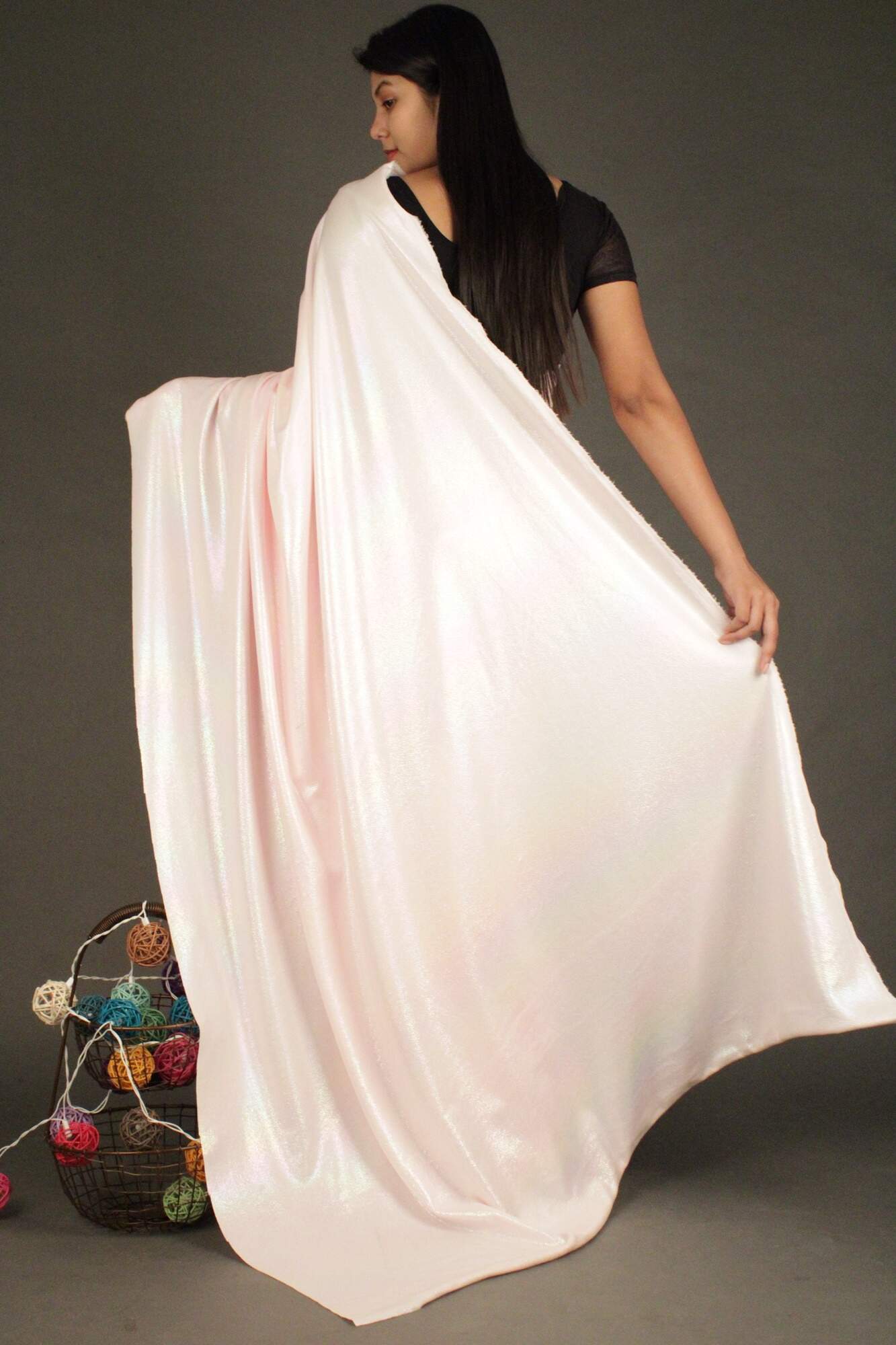 Shimmy Bold and Beautiful Elegant Pink Lycra Silk Party Wrap in 1 Minute Saree - Isadora Life Online Shopping Store