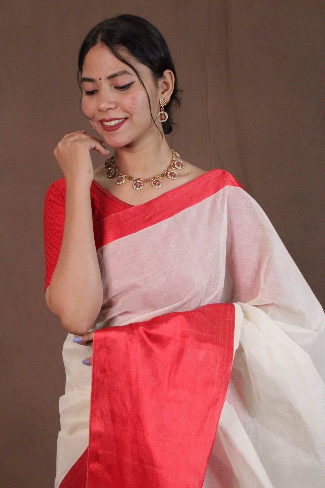 Bengal Handloom Dhaniyakhali Cotton Wrap in 1 minute saree - Isadora Life Online Shopping Store