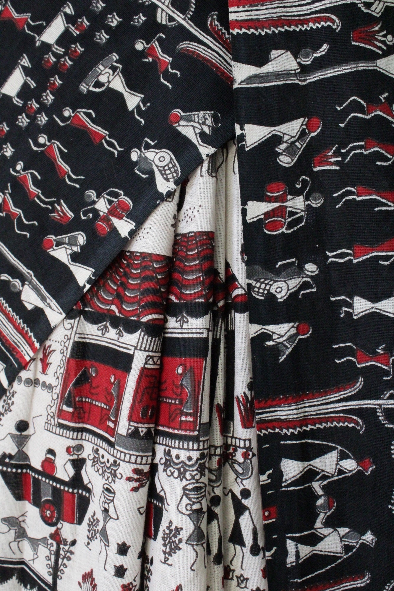 Traditional Bengal Soft Kalamkari Printed Handloom Cotton Wrap in 1 minute saree - Isadora Life Online Shopping Store