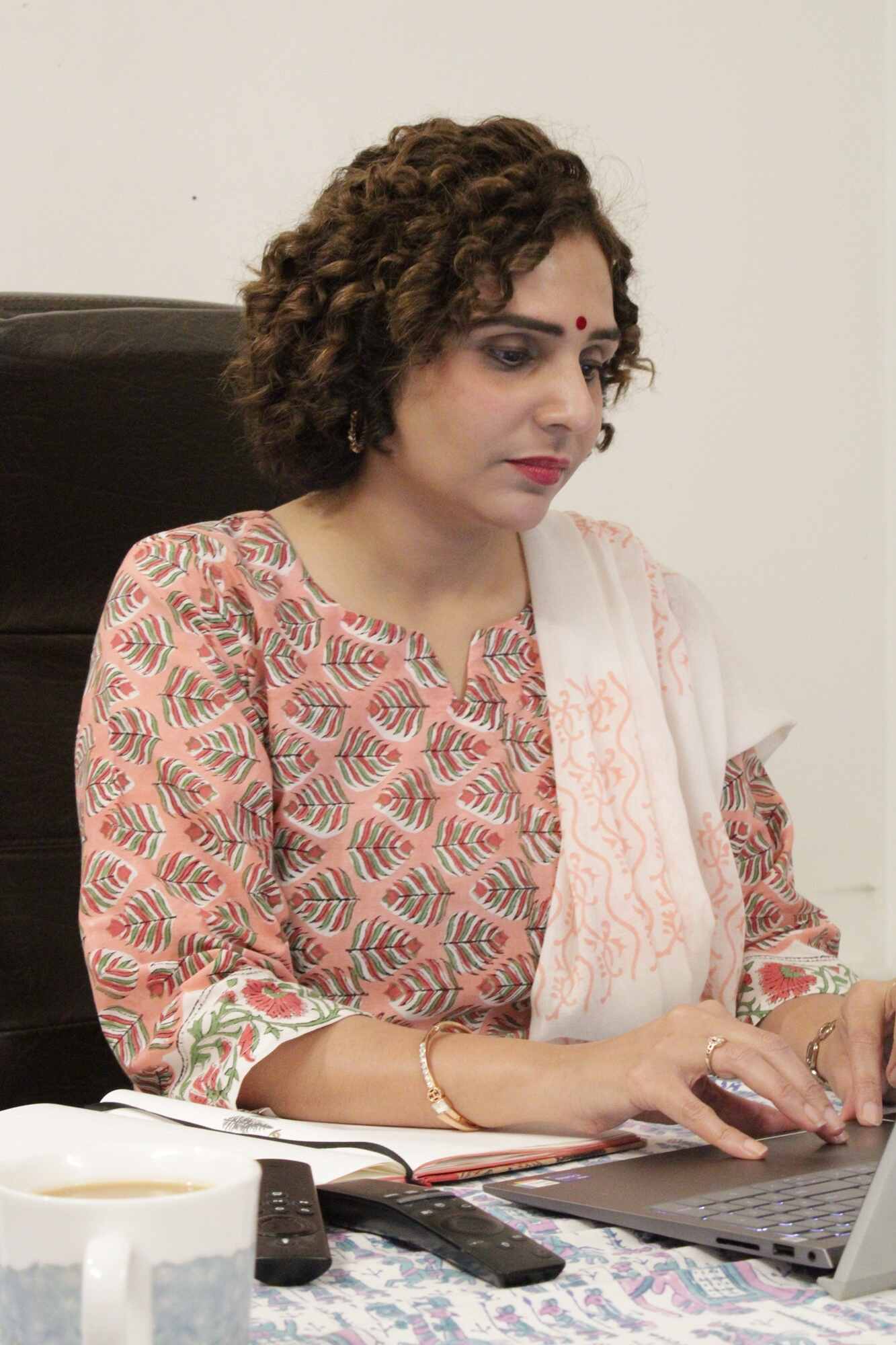 White-Peach Printed Cotton Ready to wear Salwar-Kameez with Dupatta - Isadora Life Online Shopping Store