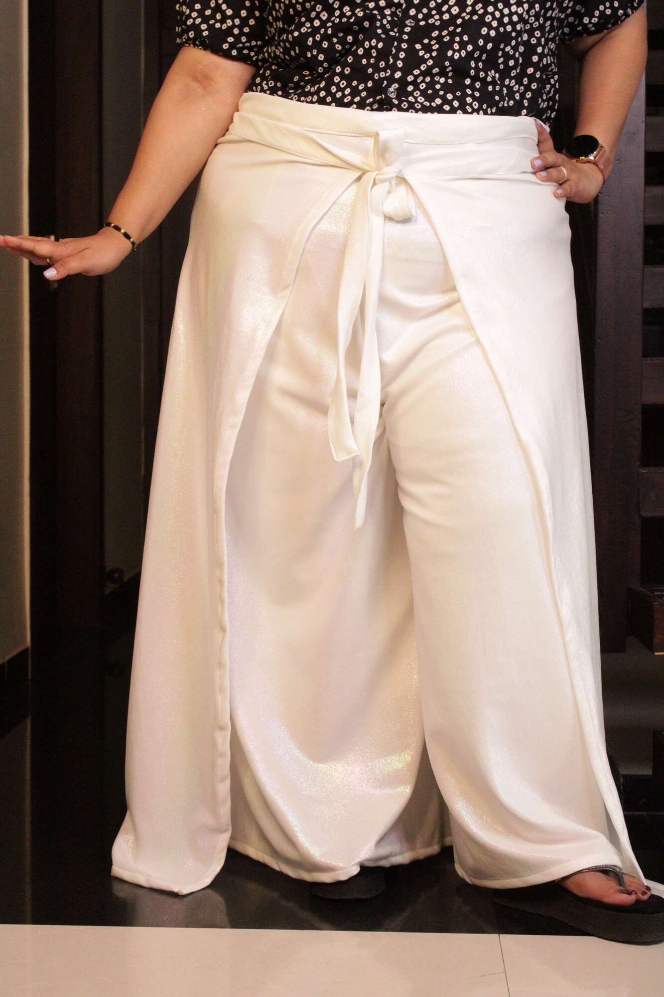 White Comfortable and Classy Wraparound Skirt Divider - Isadora Life Online Shopping Store