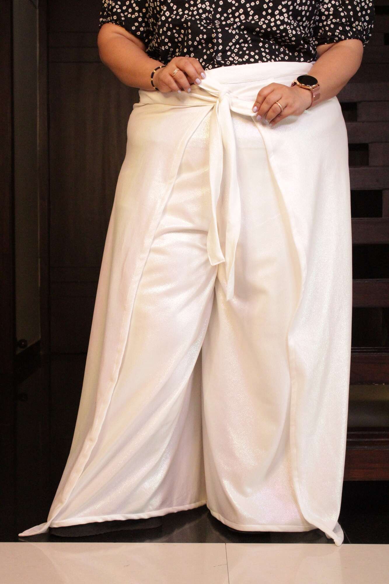 White Comfortable and Classy Wraparound Skirt Divider - Isadora Life Online Shopping Store