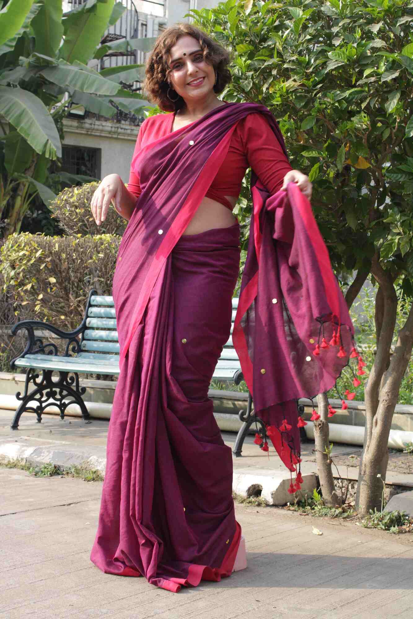 Handloom Women's Traditional Bengal Handloom Pure Cotton Khadi Wrap In 1 Minute Saree - Isadora Life Online Shopping Store