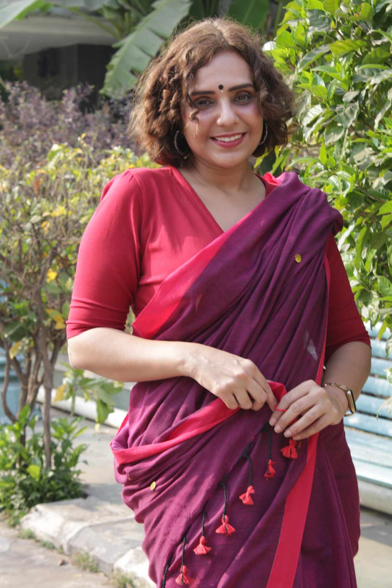 Handloom Women's Traditional Bengal Handloom Pure Cotton Khadi Wrap In 1 Minute Saree - Isadora Life Online Shopping Store