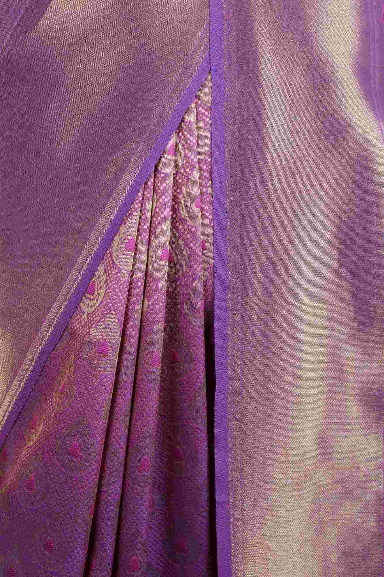 Wine gold kanjivaram dhoop chaanv all over wrap in 1 minute saree - Isadora Life Online Shopping Store