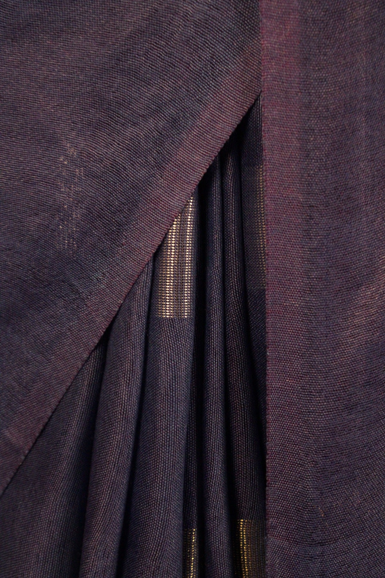 Royal navy blue cotton wilk with zari woven square Bootis Wrap in 1 minute saree - Isadora Life Online Shopping Store