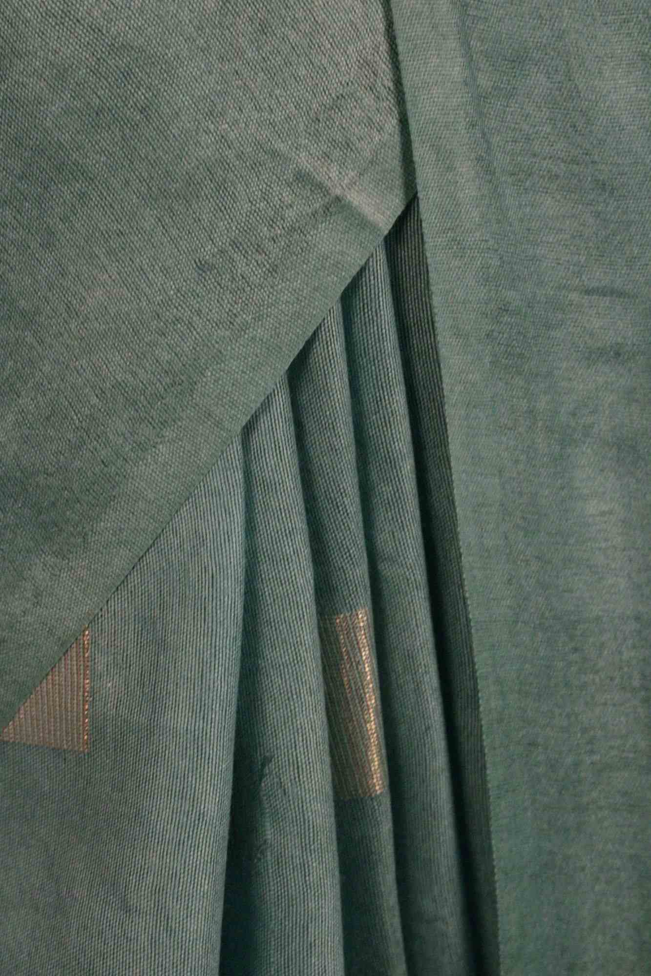 Sea Green Cotton silk woven Square Bootis Wrap In One Minute Saree - Isadora Life Online Shopping Store