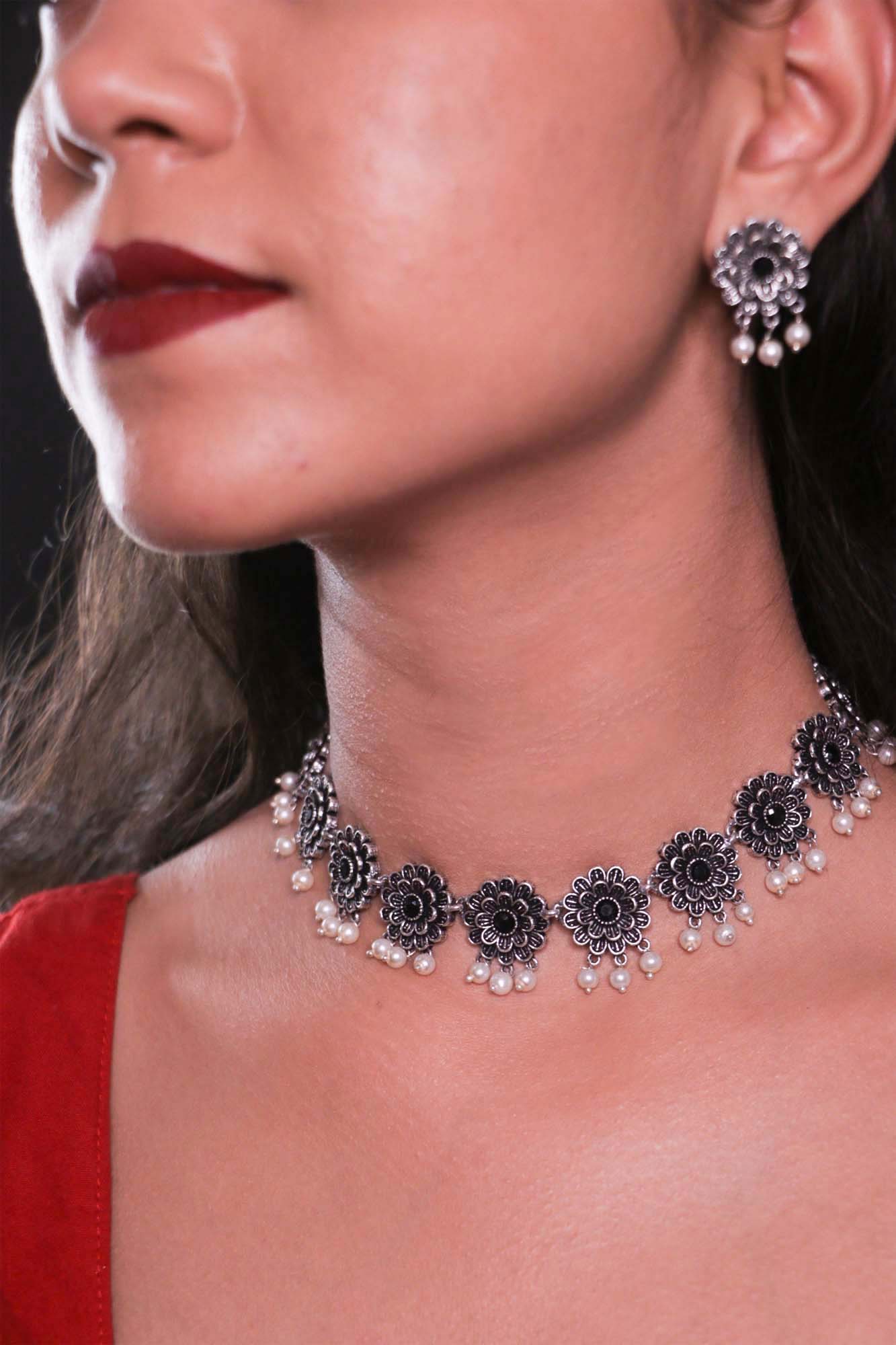 SILVER FLORAL MOTI SET - Isadora Life Online Shopping Store