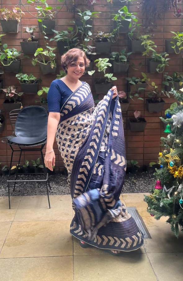 Shop Fancy Cotton Kantha Stitch Saree in India