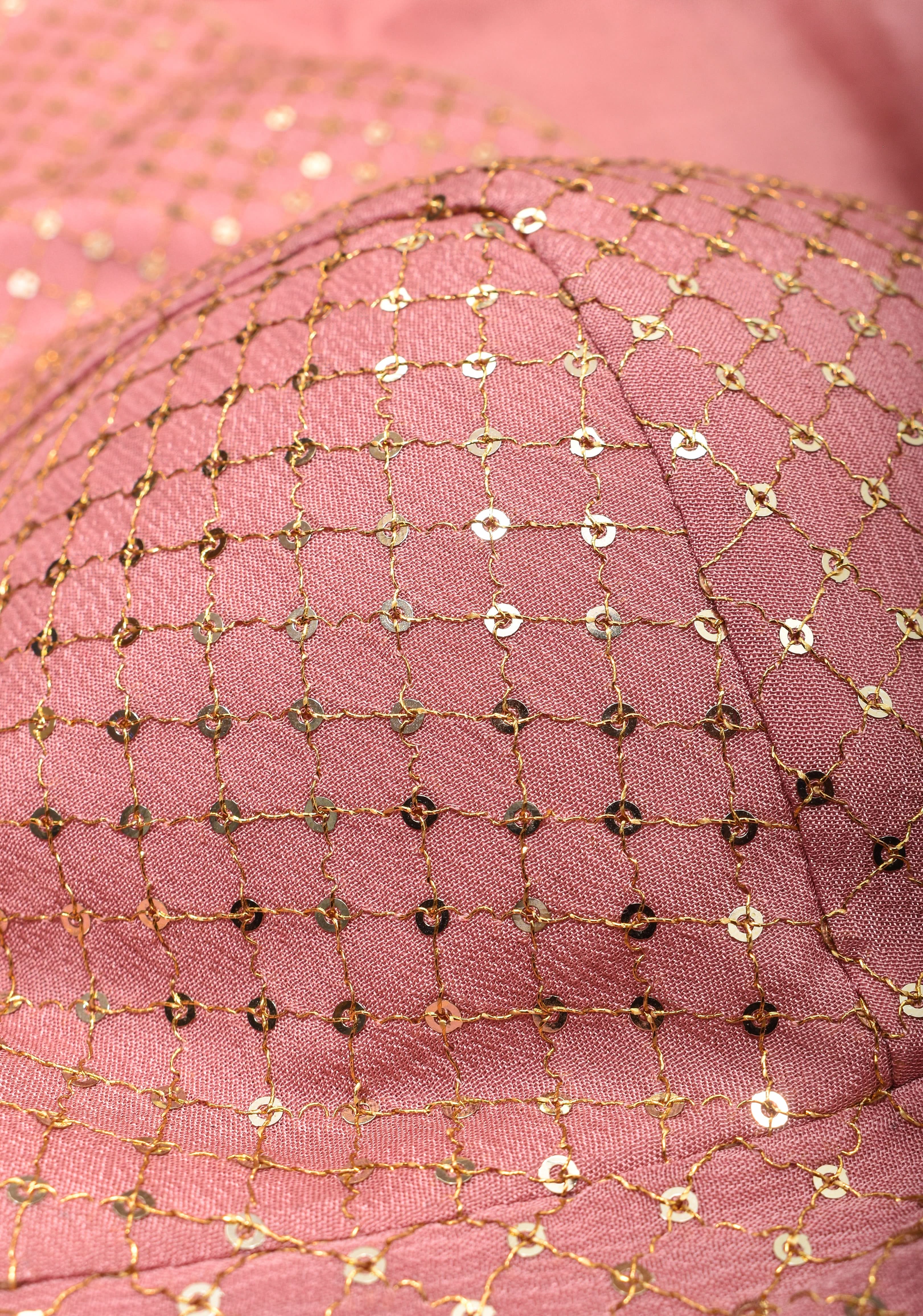 Dusty Rose Chinnon Blouse with dainty sequins, made to order | Shobitam
