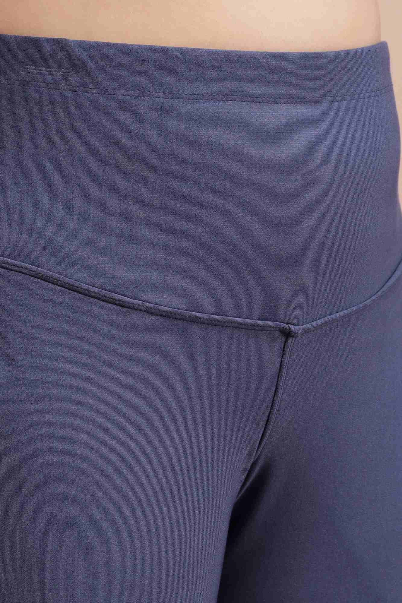 Plus Size Denim Blue Tummy Shaper Flare Pants | Made to Order